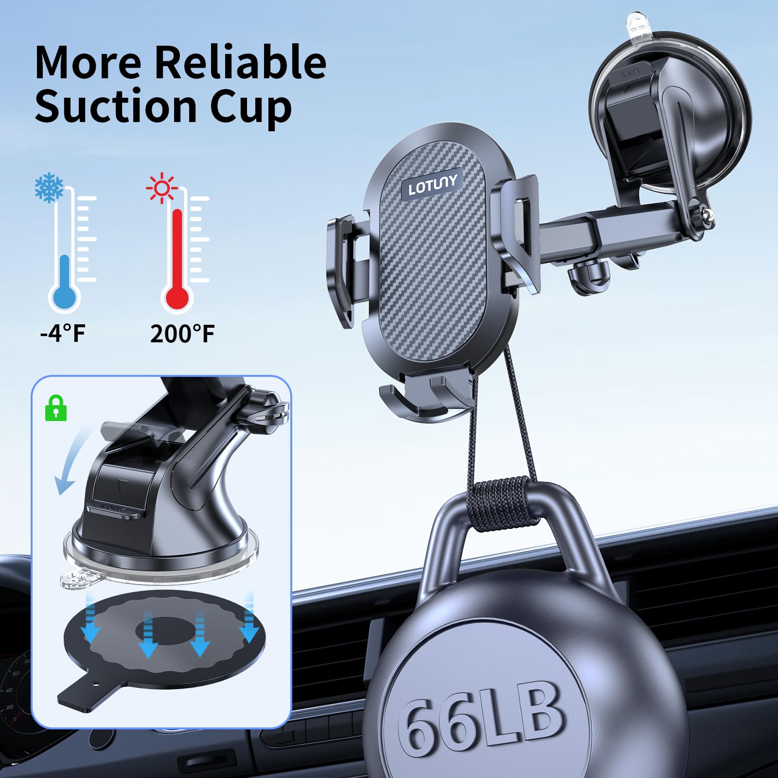 Lotuny Phone Holders For Your Car  Car Phone Holder Mount Hands  Universal Automobile Cradle For Dashboard Windshield, Compatible With Iphone Samsung Google And All Phones