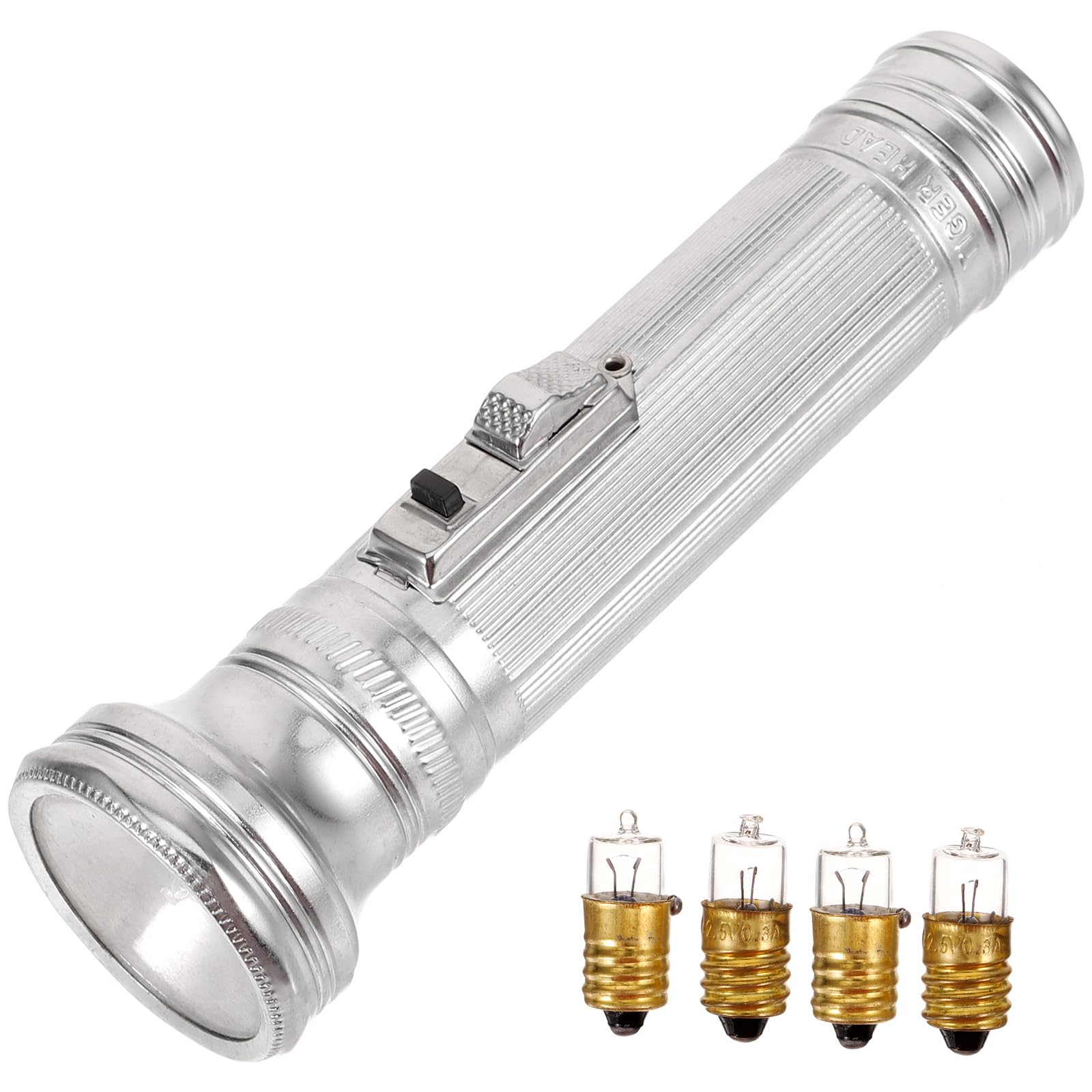 Ukcoco Old-Fashioned Flashlight, Simple Iron Flashlight, Portable Outdoor Flashlight Vintage Photo Prop Decoration No Battery