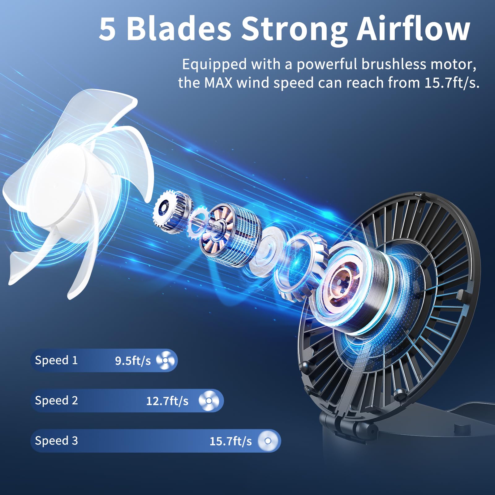 Handfan Handheld Mini Fan Rechargeable, Personal Necklace Fan, 3 In 1 Hand Fans, Small Pocket Fans