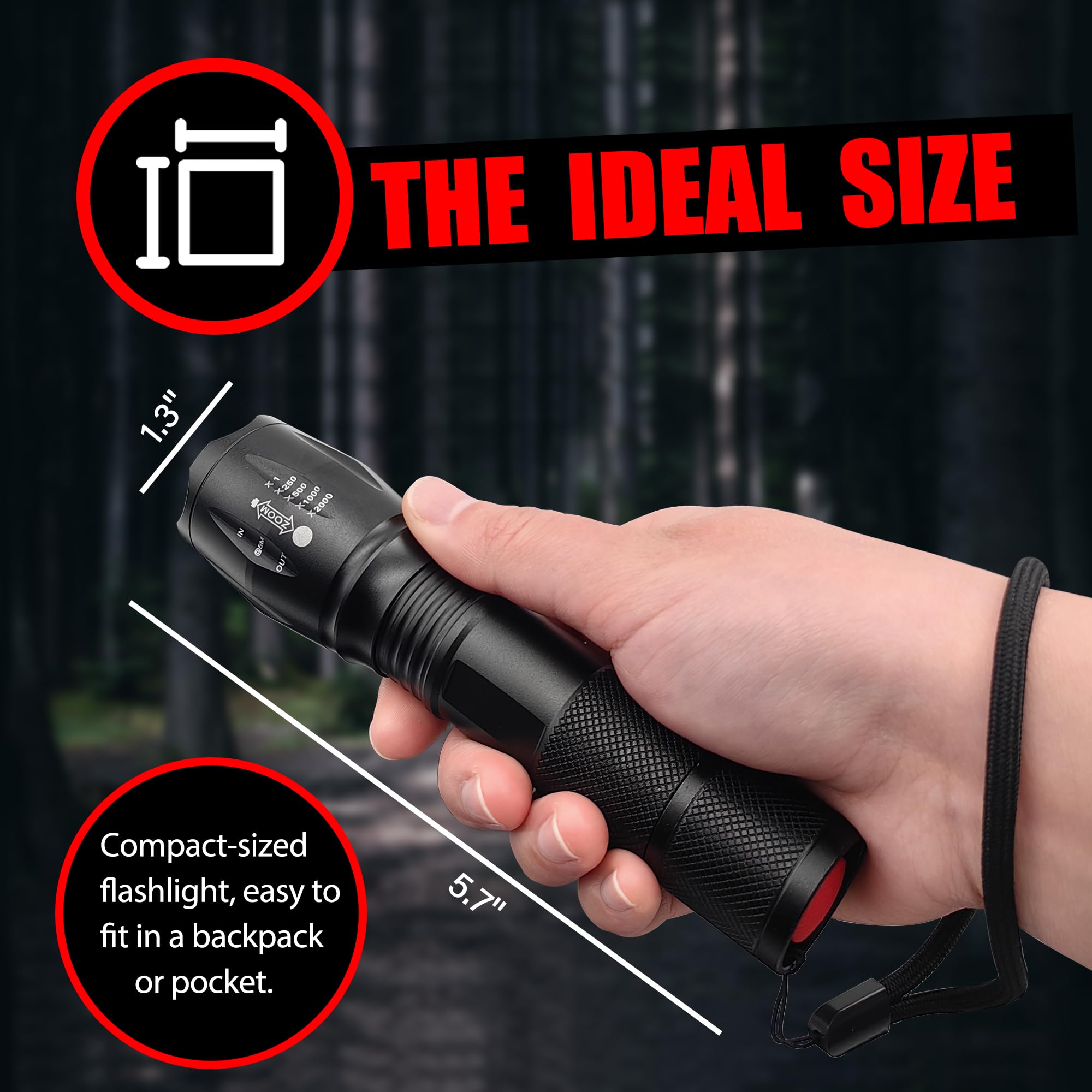 Ploarnovo Red Light Flashlights - Single Mode Zoomable Red Led Flashlights For Astronomy, Aviation, And Night Observation (4)