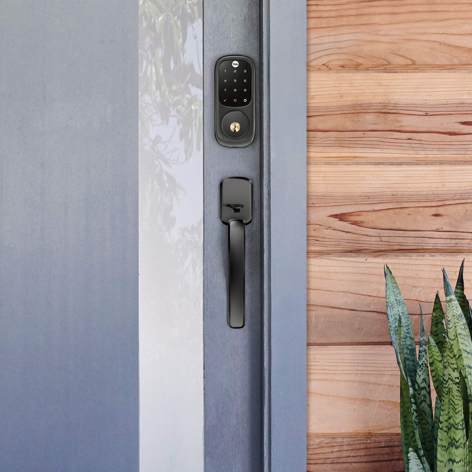 Yale Security Assure Lock Touchscreen With Z-Wave With Ridgefield Handleset - Works With Ring Alarm, Samsung Smartthings, Wink, Adt And More, Black