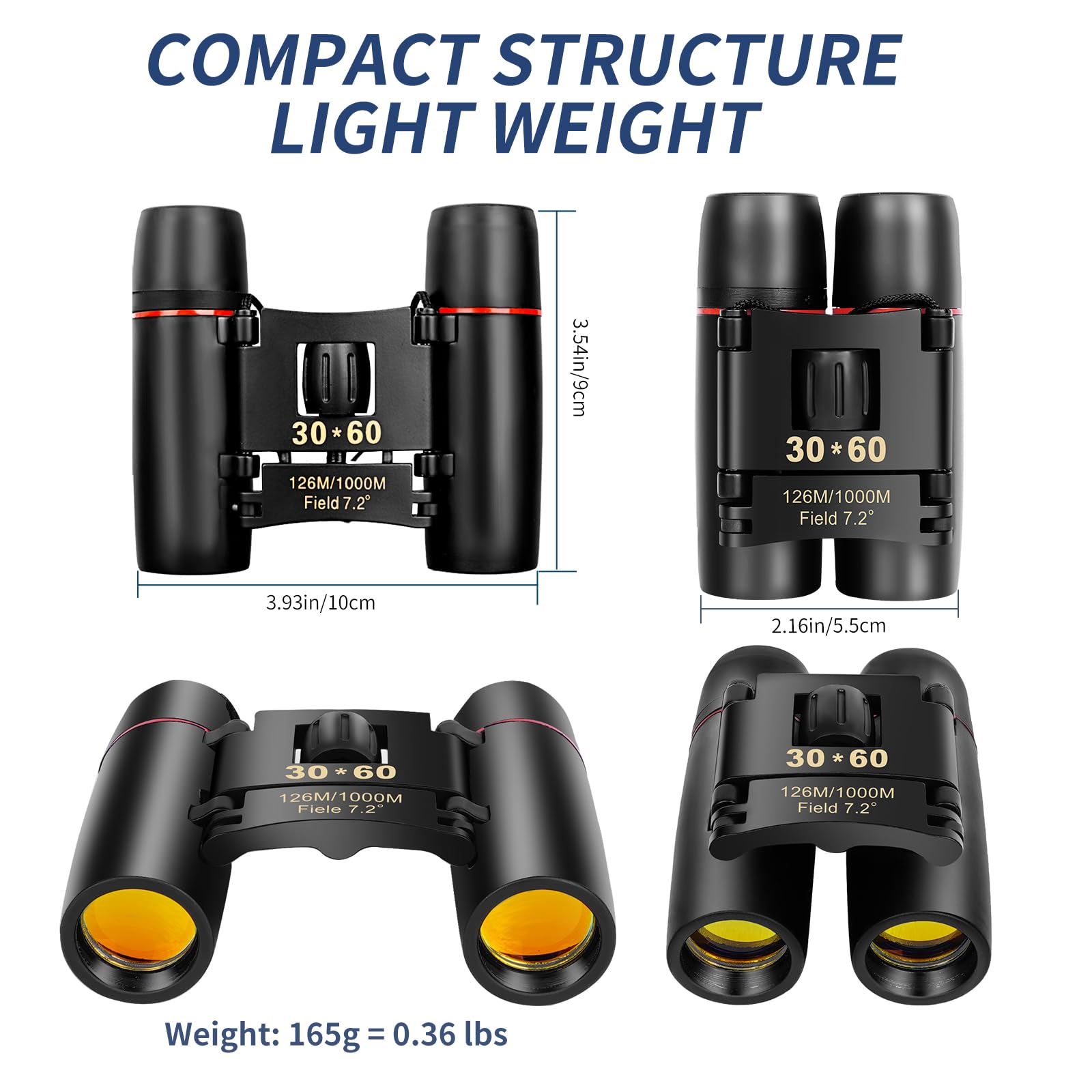Qicbiud Compact Binoculars For Adults And Kids, Hd Mini Portable Outdoor Binoculars Children, Pocket Lightweight Folding For Bird Watching, Hunting, Concert, Theater, Opera, Traveling, Tourism, Shows