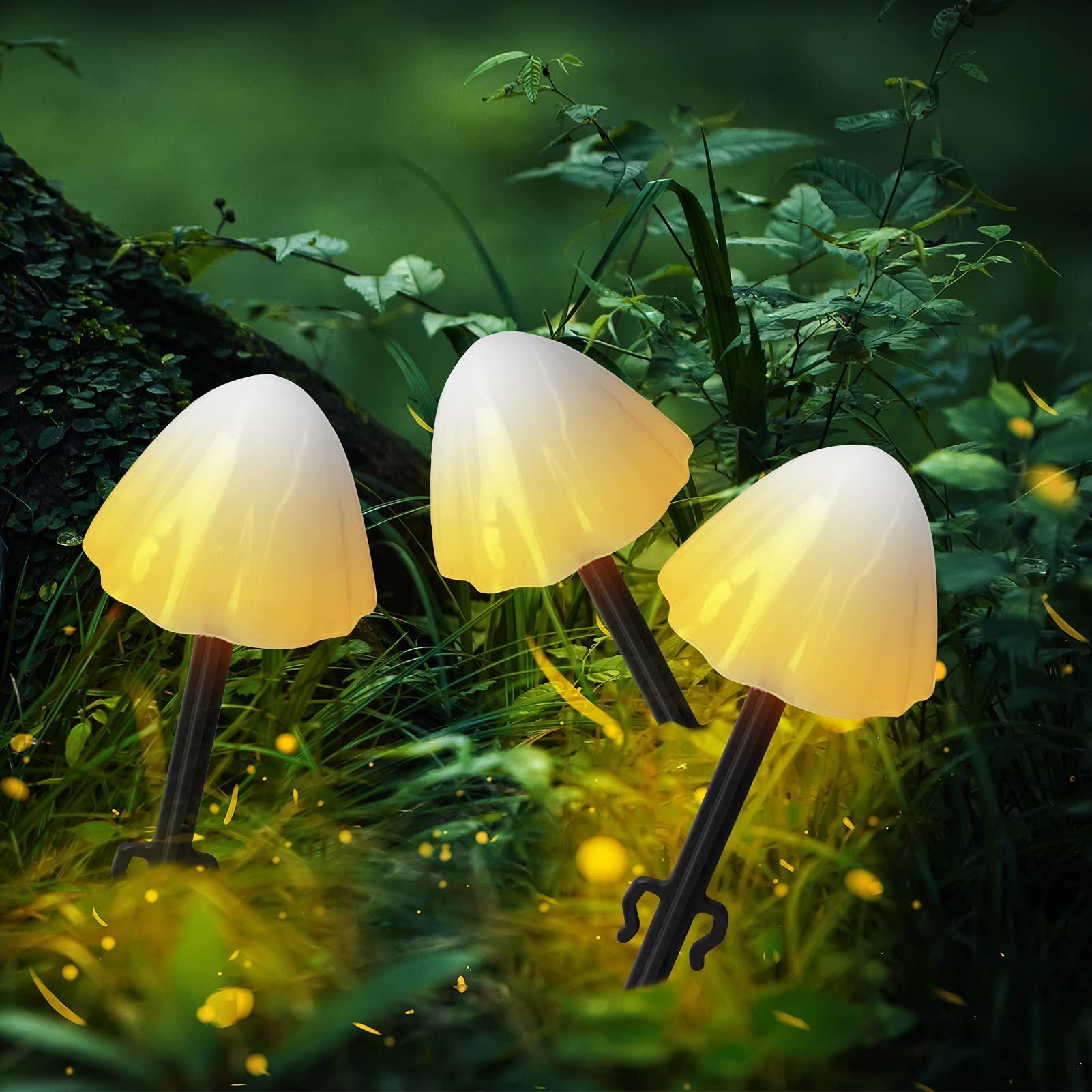 Dejavu Lighting Outdoor Solar Garden Lights, Set Of 30Pcs Warm White 8 Modes 38.5 Ft Mini Mushroom Solar Lights, Waterproof Cute Mushroom Shaped Pathway Landscape Lights For Garden,Backyard, Lawn, Party, Christmas…