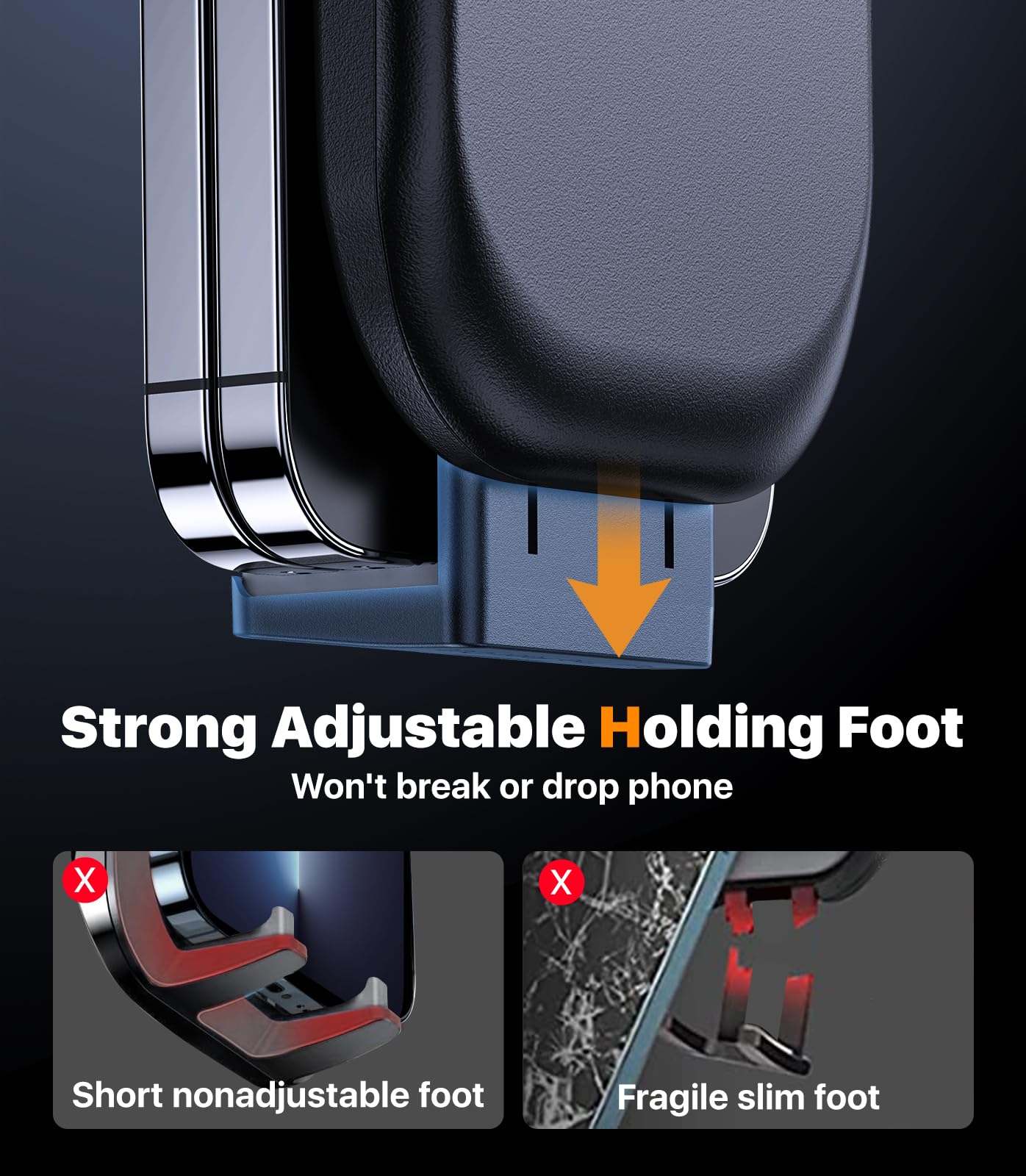 Hitolza Ultra Stable Phone Holders For Your Car [Powerful & 360 Adjustable Suction Cup] Universal Car Phone Holder Mount Long Arm Flexible Car Mount For Dashboard Windshield Air Vent All Phone Case