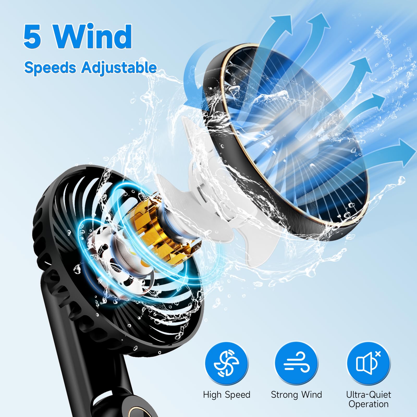 Portable Handheld Fan, 180° Foldable Personal Fan As Power Bank, Usb Rechargeable Mini Hand Fan