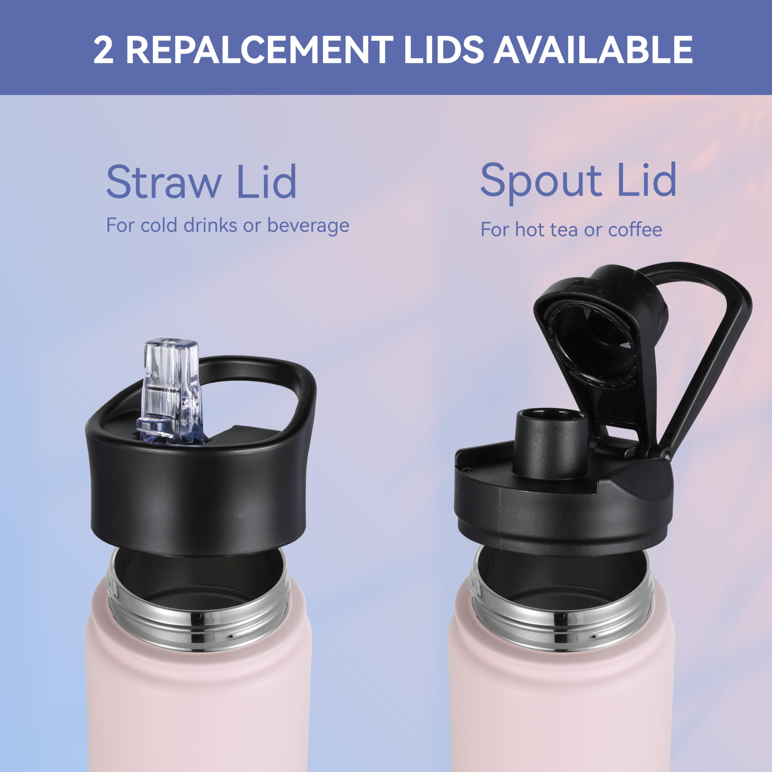 Hasle Outfitters Insulated Water Bottle 16 Oz Double Wall Vacuum Stainless Steel Water Bottle Leak