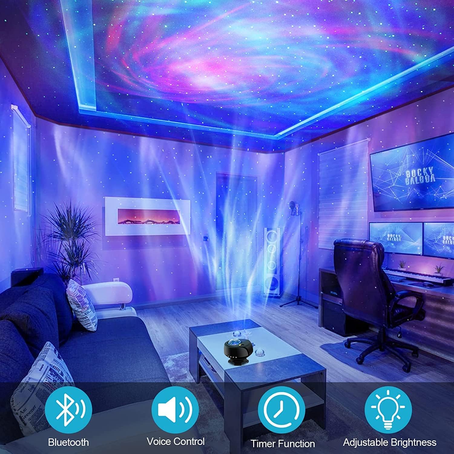 Fliti The Largest Coverage Area Galaxy Lights Projector 2.0, Star Projector, With Changing Nebula And Galaxy Shapes Galaxy Night Light