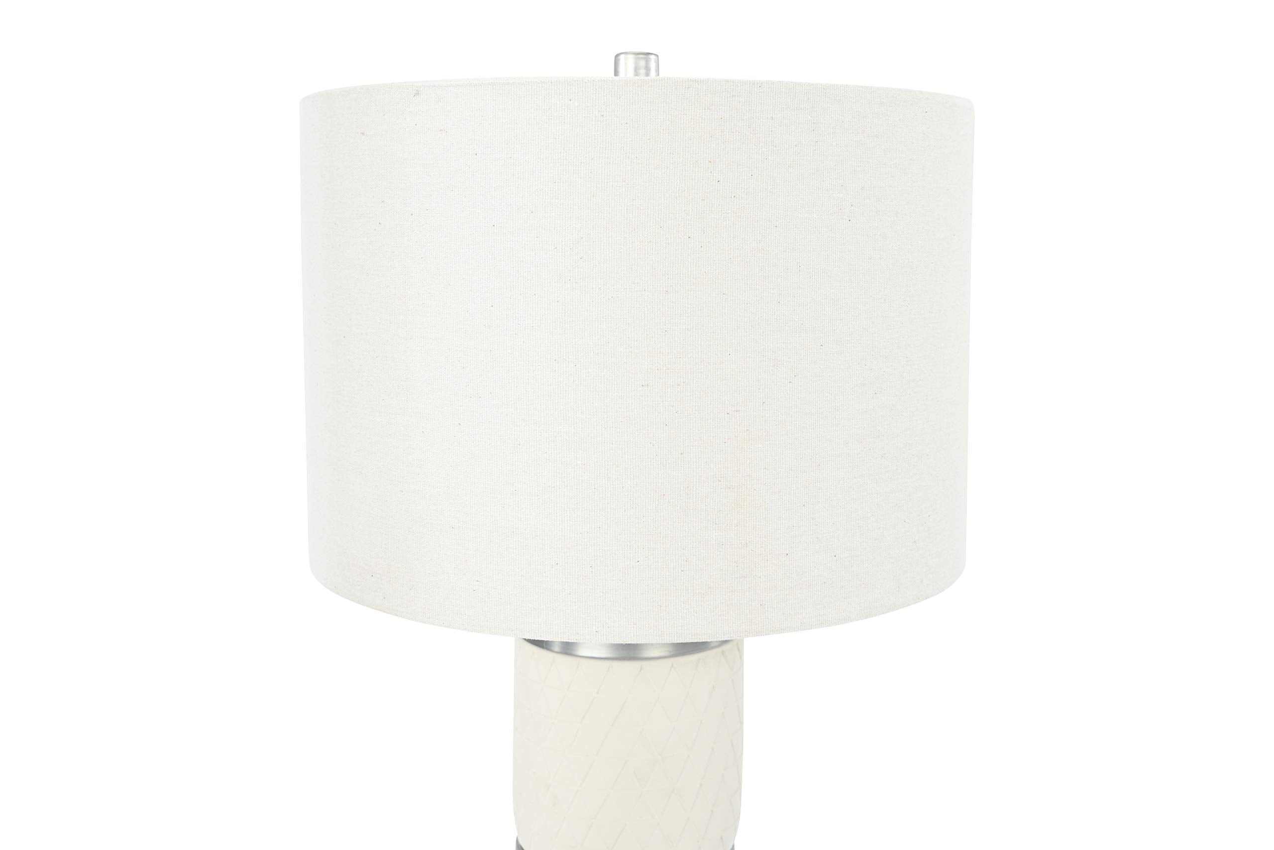 Creative Co-Op Raw Concrete Table Lamp With Imprinted Diamond Design And Metal Accents