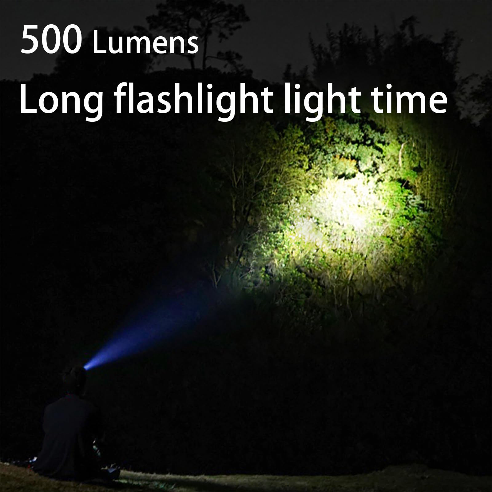 Darlur Heavy Duty Led Flashlight, 3 D Cell Battery, High Lumens, For Home Emergency,Single Mode, Aluminum Body, Black