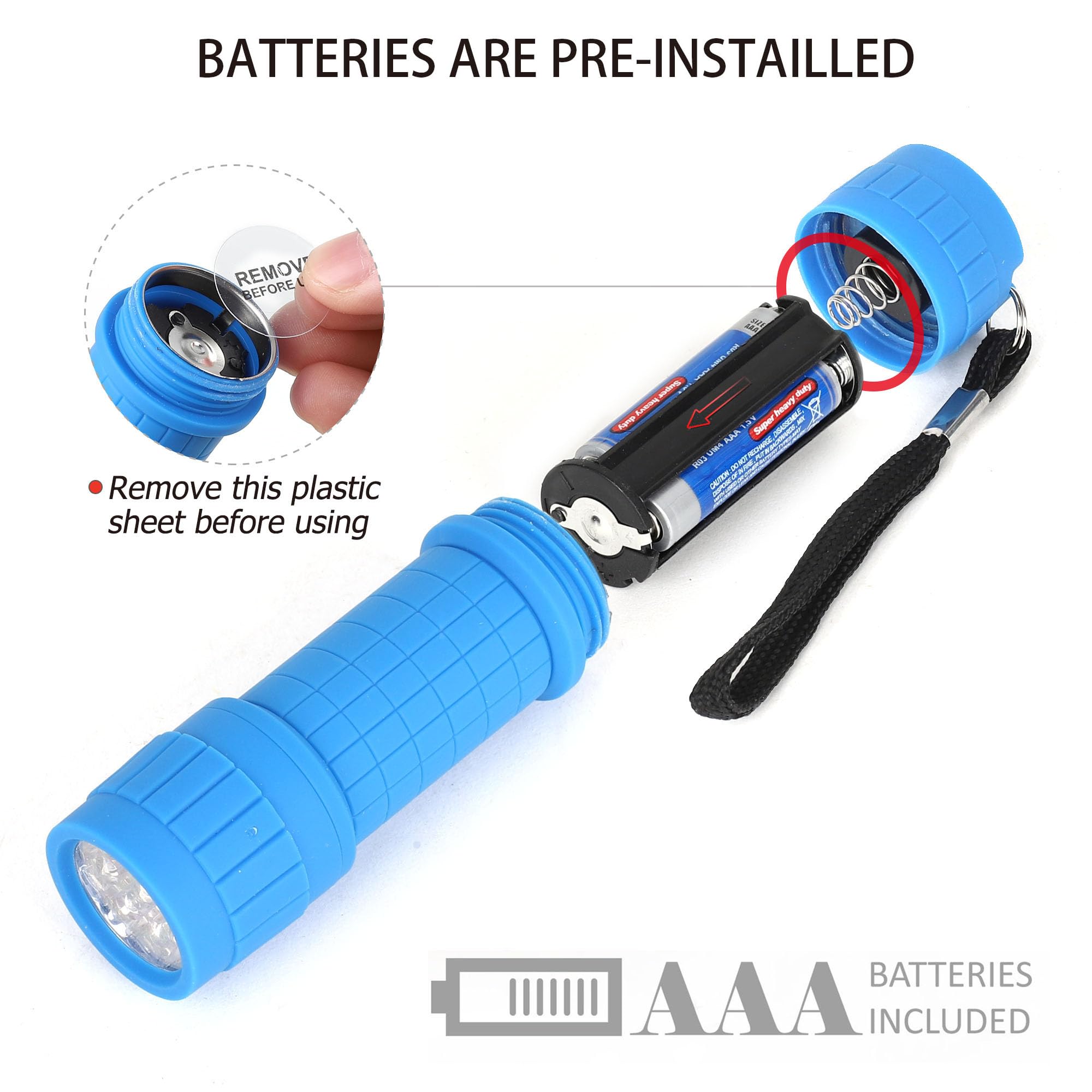 Fastpro 30-Pack, 9-Led Mini Flashlight Set, Aaa Batteries Are Included And Pre-Installed, Perfect For , Class Teaching, Camping, Wedding Favor