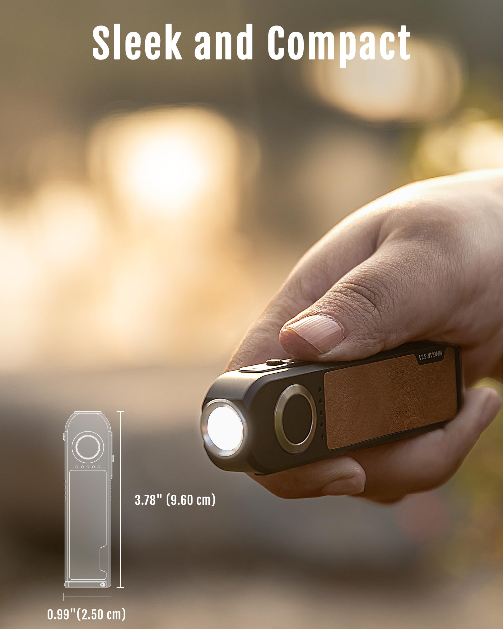 Mngarista Rechargeable Flashlight Edc, Ipx8 Waterproof, Magnetic Base, 500-Lumen