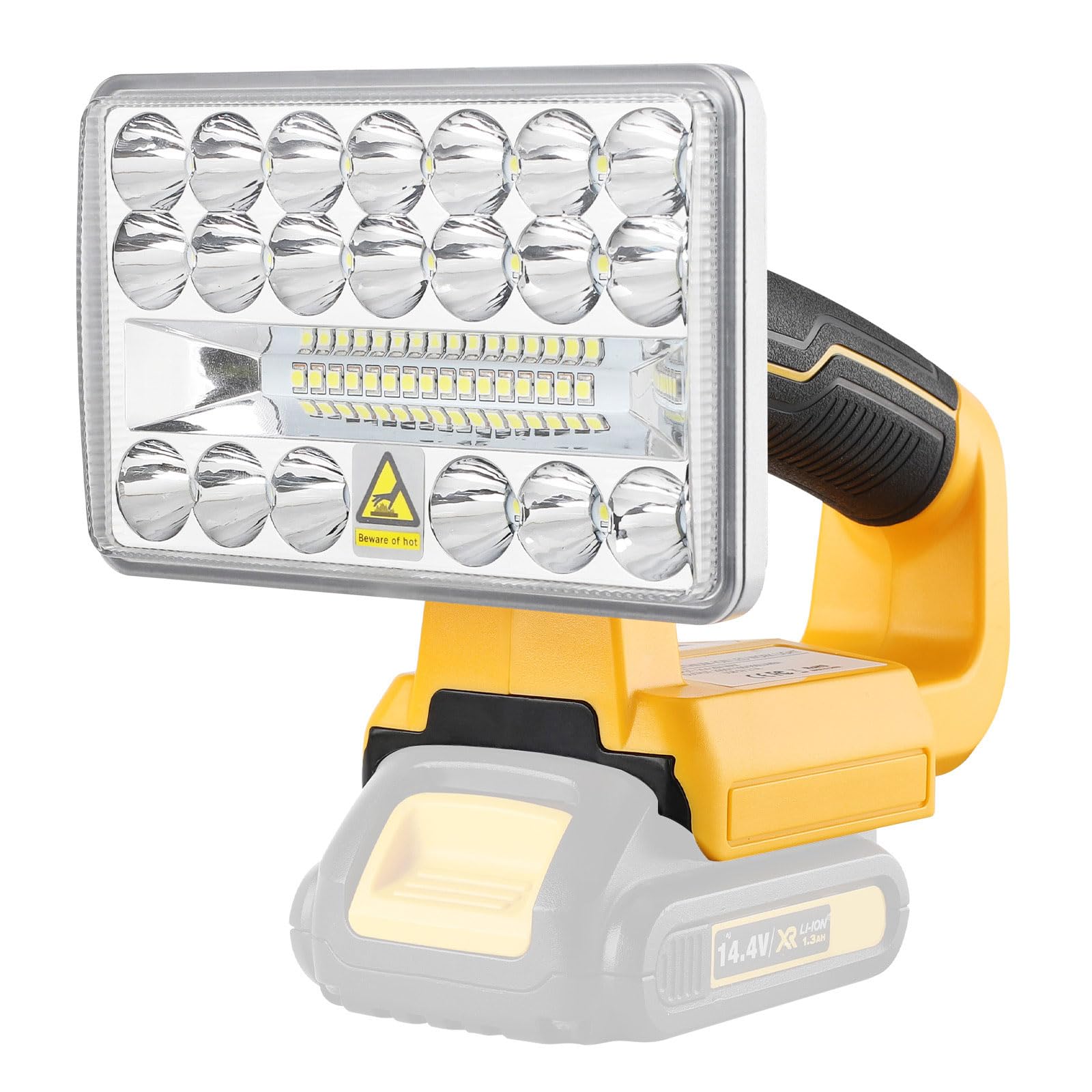 Hiesuan Led Work Light For Dewalt 20V Battery, 18W 2000Lm Flashlight Spotlight Portable Outdoor Light With 5V 2.1A Usb Port For Repairing, Garage, Camping, Jobsite