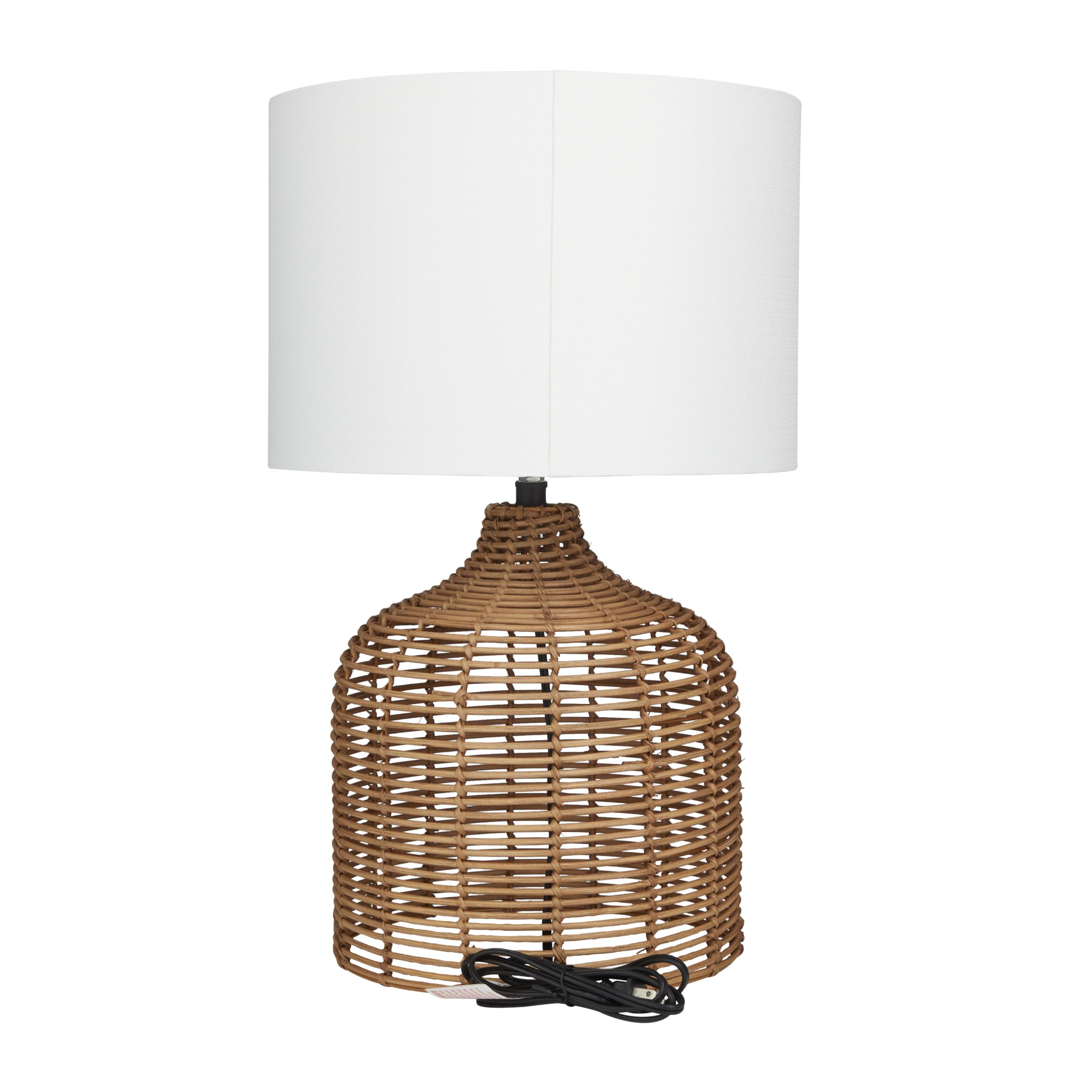 Deco 79 Rattan Handmade Room Table Lamp Woven Accent Lamp, Lamp 15" X 15" X 25", Brown