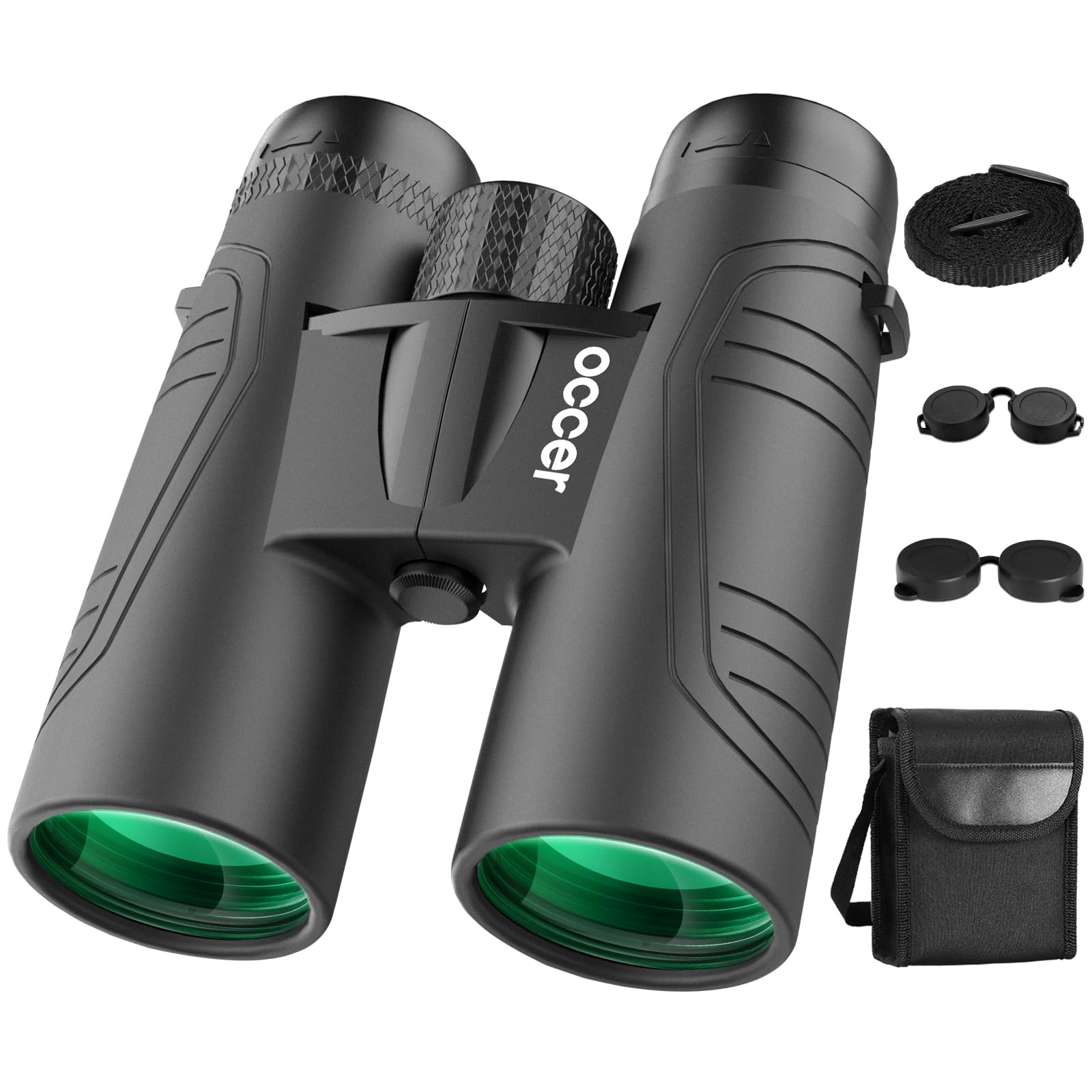 Occer 15X42 Binoculars For Adults High Powered - Hd Lightweight Travel Hunting Binoculars With Clear Low Light Vision For Bird Watching, Whale Watching, Camping -Black