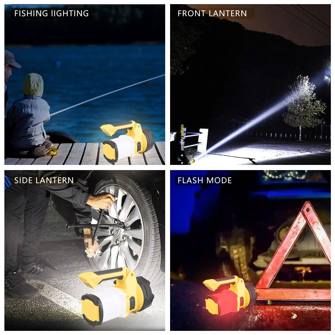 Lonleeyu Rechargeable Led Lantern, Camping Essentials, 4400Mah Power Bank, 6 Light Modes, Power Bank, Ip65Waterproof Lantern Flashlight For Hurricane Emergency, Hiking, Home And More, Usb Cable Included