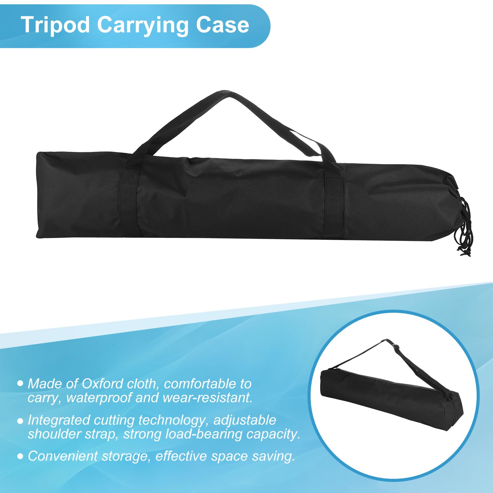 Patikil Tripod Carrying Case, Nylon Padded Carrying Tripod Bag With Handles For Light Stands Tripod Photography Accessories, Black 60Cm
