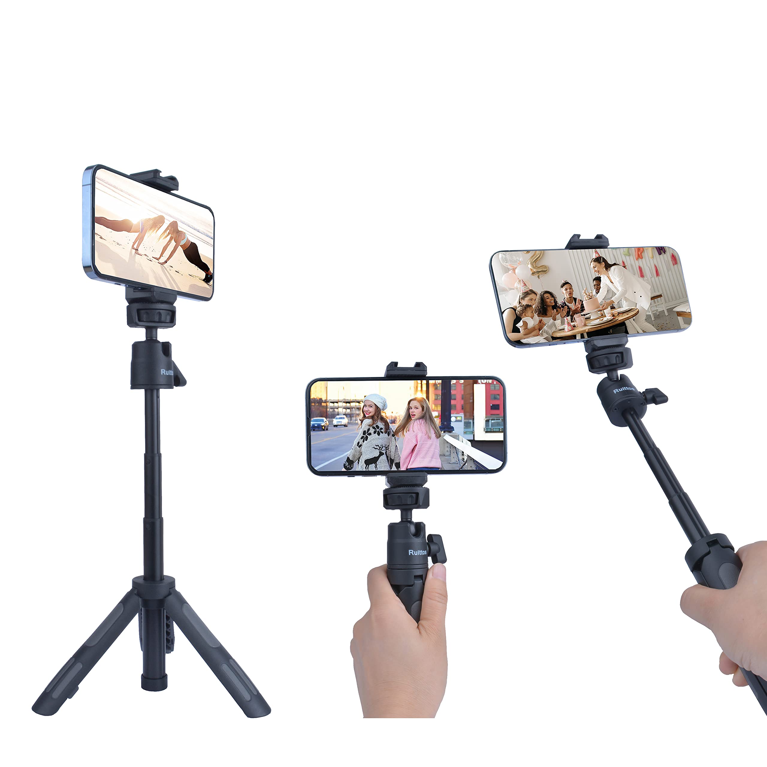 Ruittos Phone Tripod Stand And Selfie Stick For Iphone, Webcam, Desktop, Sony, Go Pro, Travel 11.5Inch Tripod Compatible Dji Osmo Pocket 3, 2