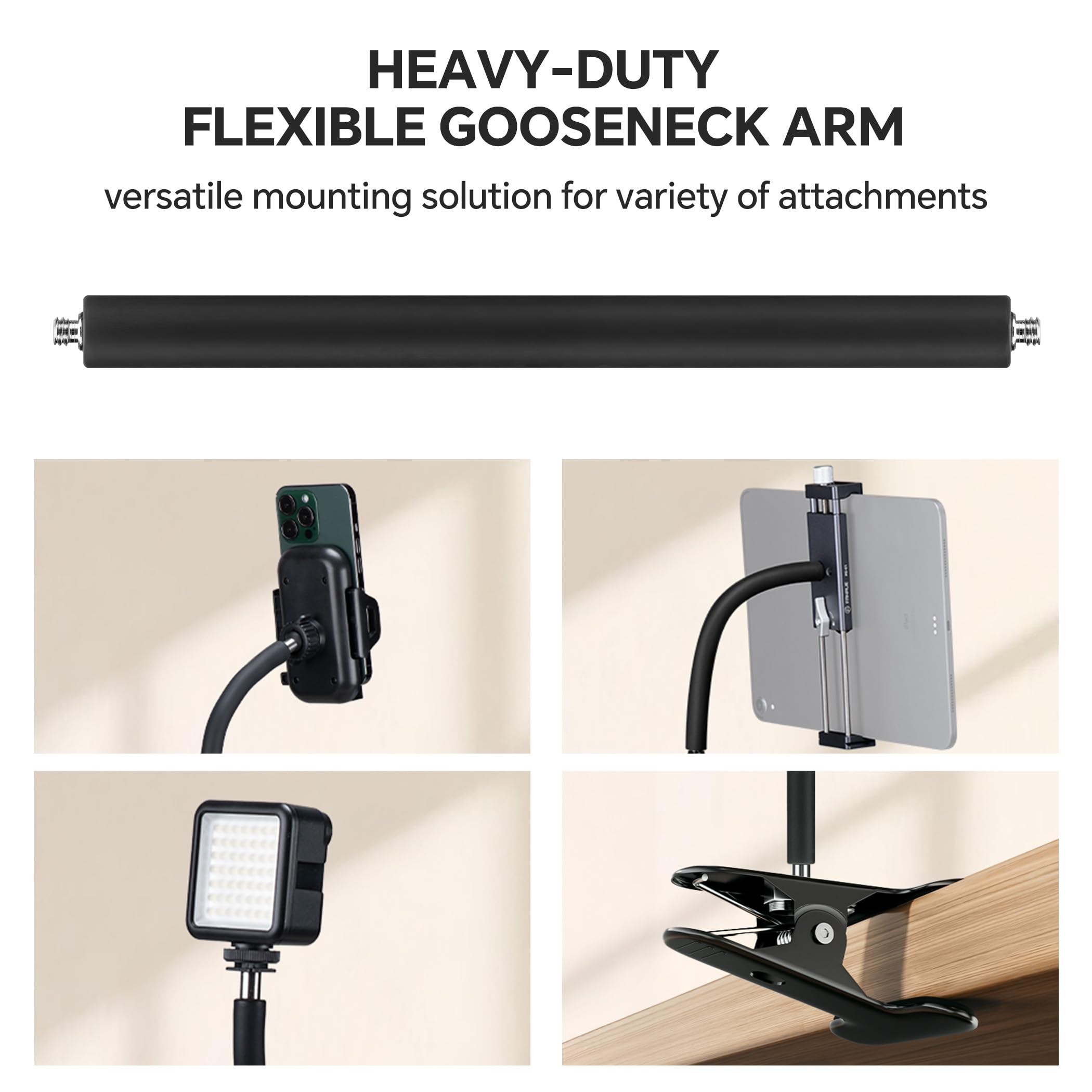 Fanaue Universal Hose For Smartphone Holder, Adjustable Camera Stand Connecting Hose With 1/4" Screws, Flexible Extension Tube For Phone Mount, Dslr, Tripods, Monopods, Photography, Vlogging