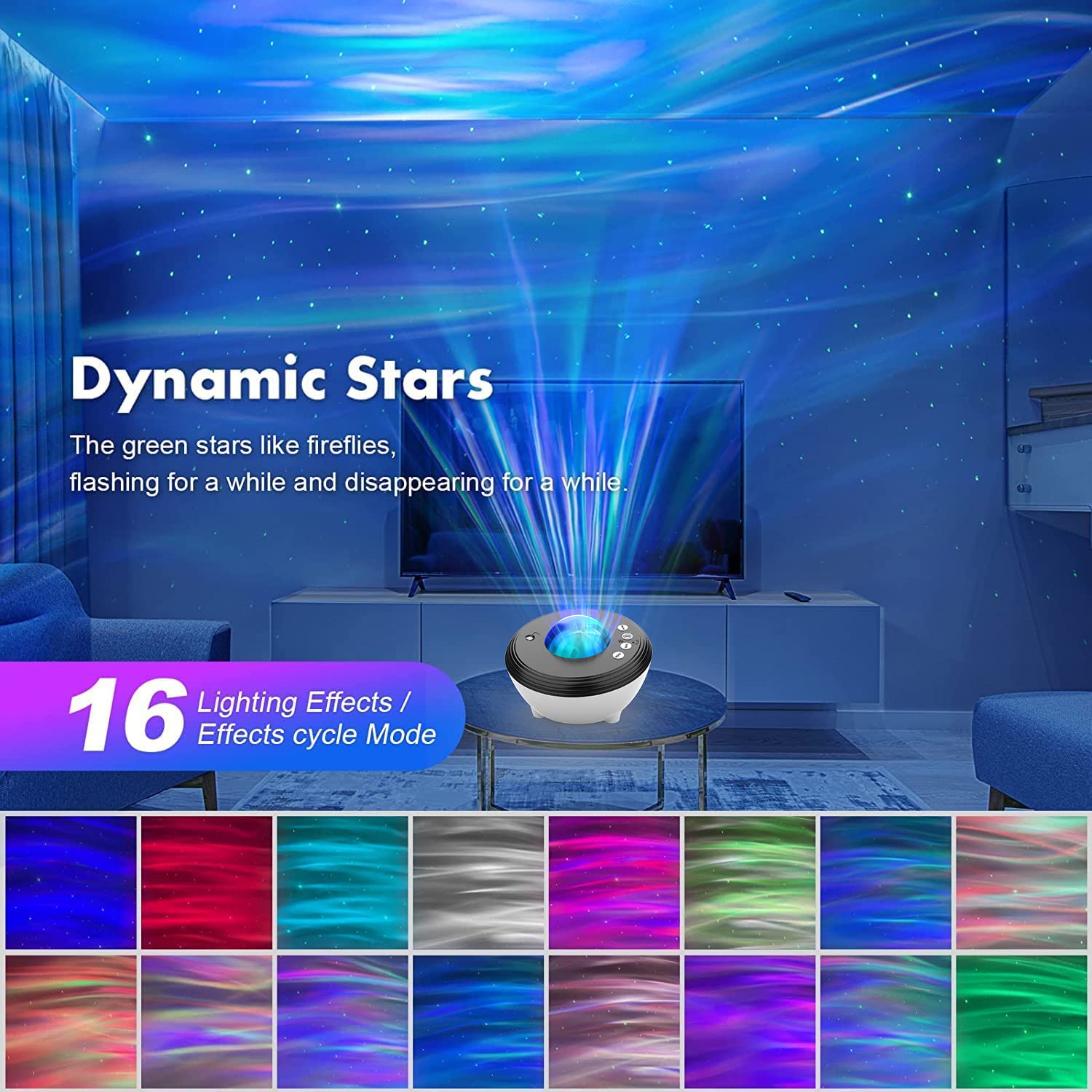 Syslux Star Galaxy Projector - Night Light With Music Speaker, White Noise, Alexa Compatible For Kids, Adults, Gaming Room, Home Theater Decorations