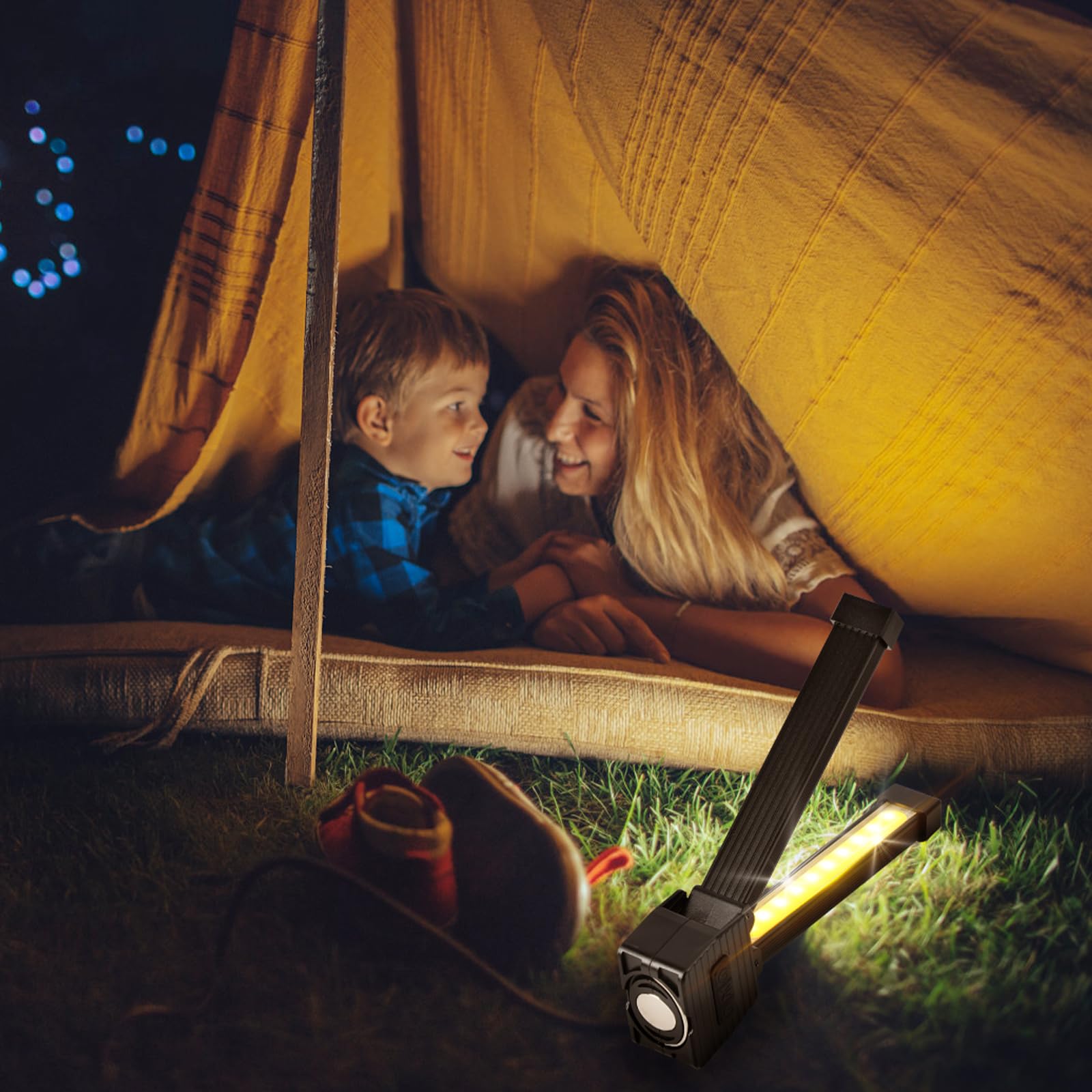 Sopingo Gym Lamp For Posing, Portable Magnetic Led Flashlight With Hanging Hook, 180 Degree Folding Magnetic Work Light, 7Th Gear Dimming,Usb Rechargeable,Power Bank Camping Light