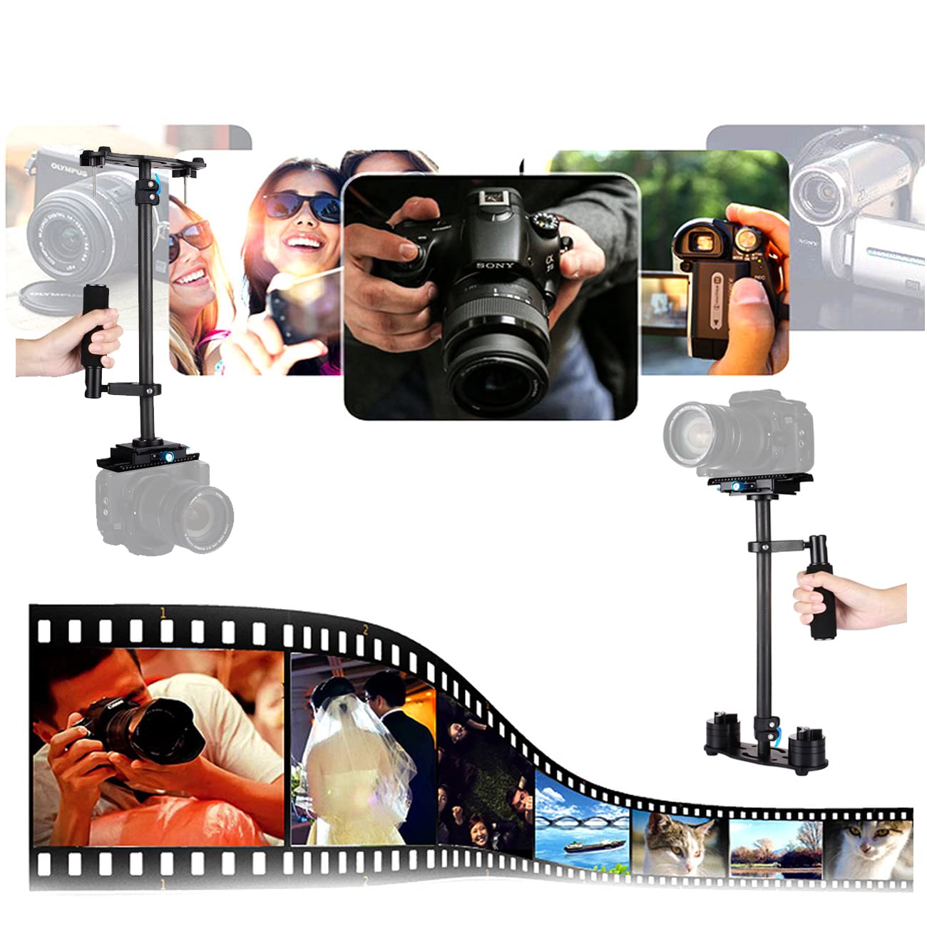 Hgfsgggreehy Carbon Fiber Handheld Camera Stabilizer, Slr Camera Video Photography Shock Absorber For Dslr & Dv Digital Video & Cameras