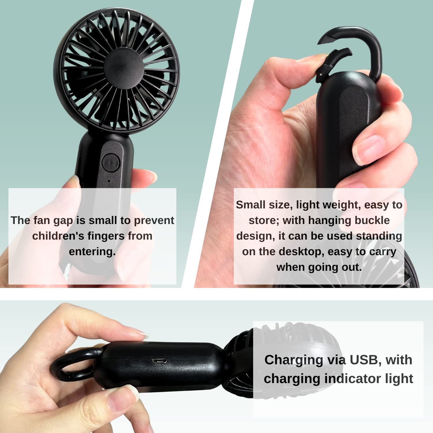 Handheld Fan-Mountaineering Portable Mini Usb Fan,Hangable Portable Folding Pocket Fan