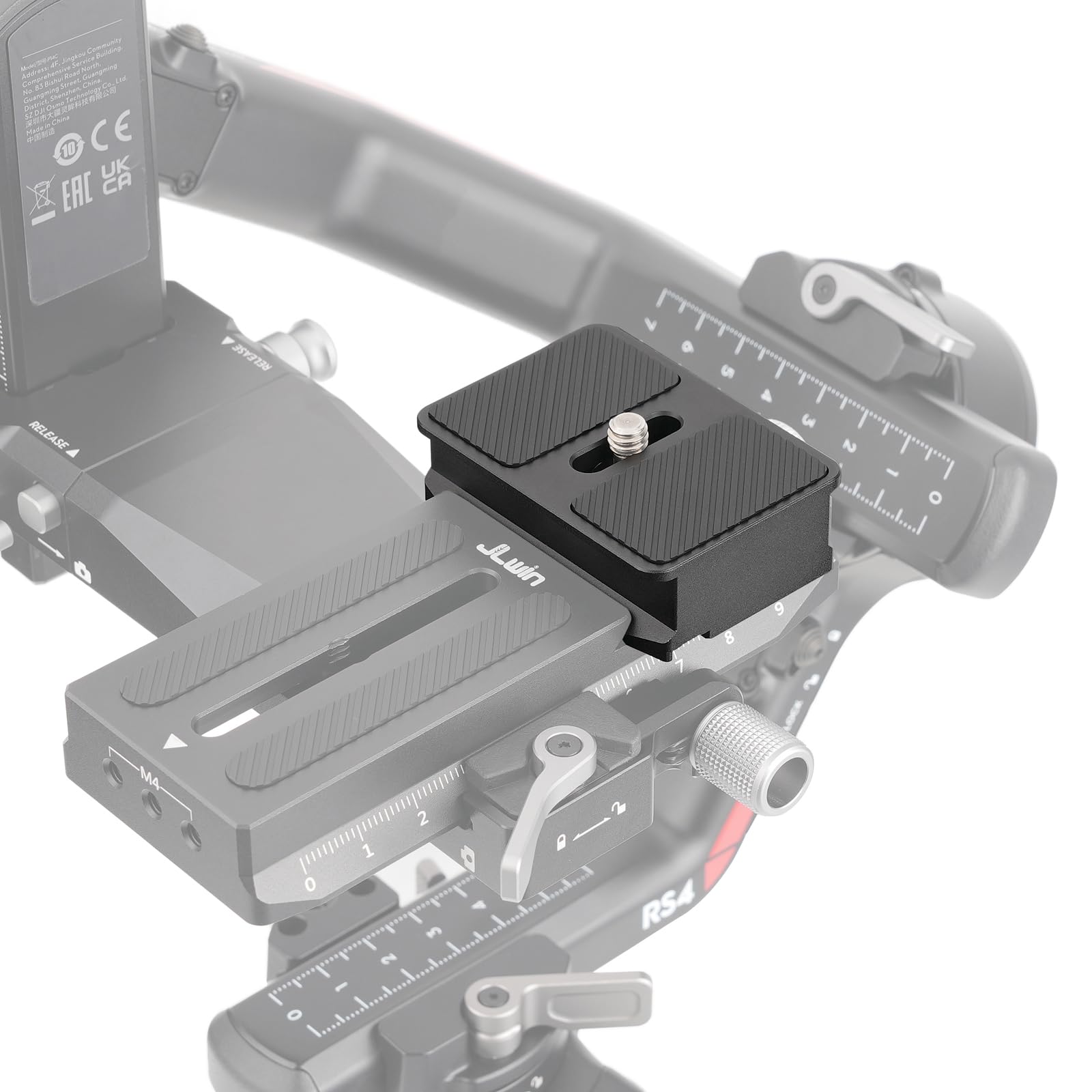Focusfoto Upper Quick Release Baseplate For Dji Ronin Rs4/Rs4 Pro, Compatible With Rs3/Rs3 Pro/Rs2/Rsc2, Arca-Swiss Standard Tripod Ballhead, Black