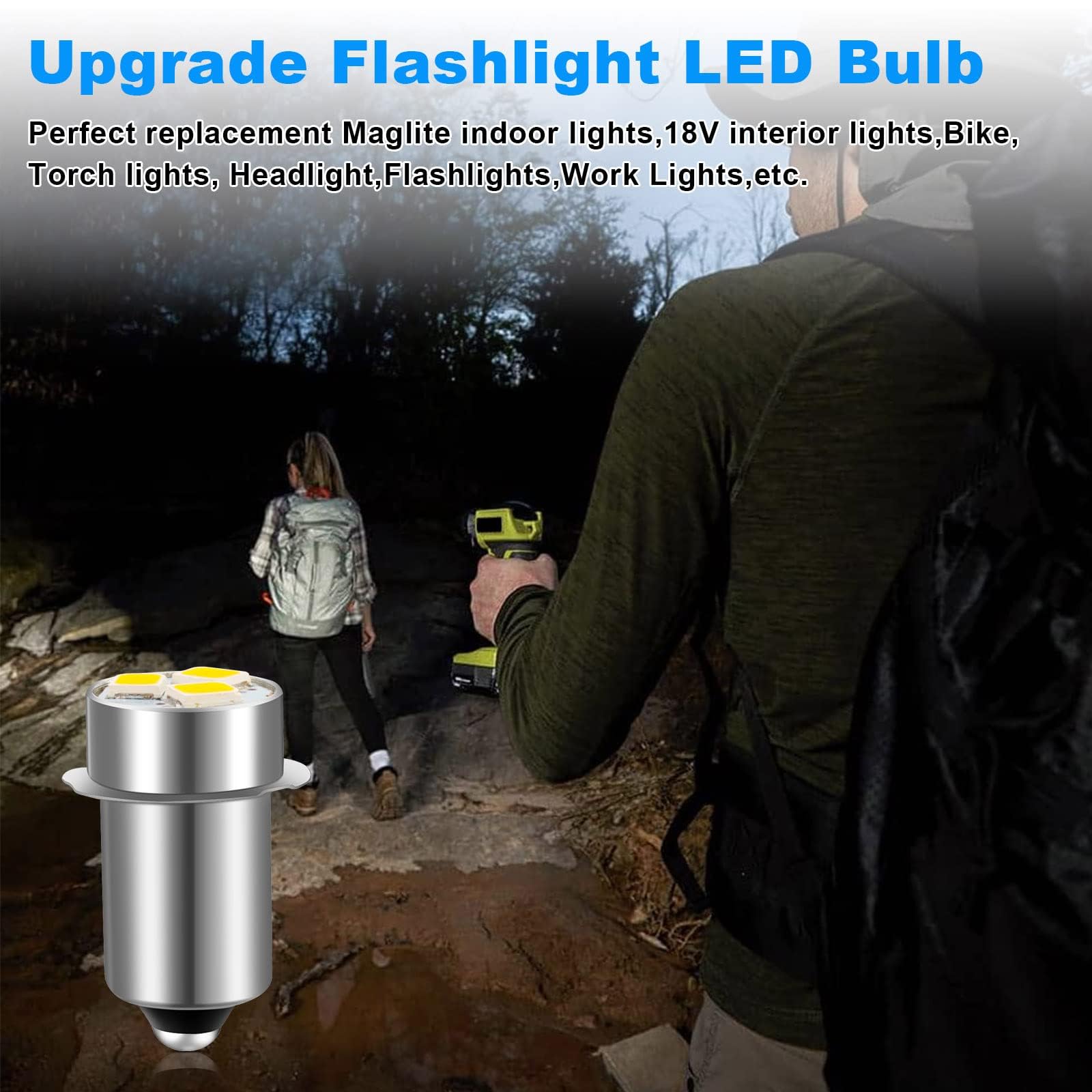 Ro6G Led Flashlight Bulb For Ryobi Craftsman Milwau-Kee Flashlight Replacement 18V 19.2V Work Light Maglit Bulbs - 6 Pack