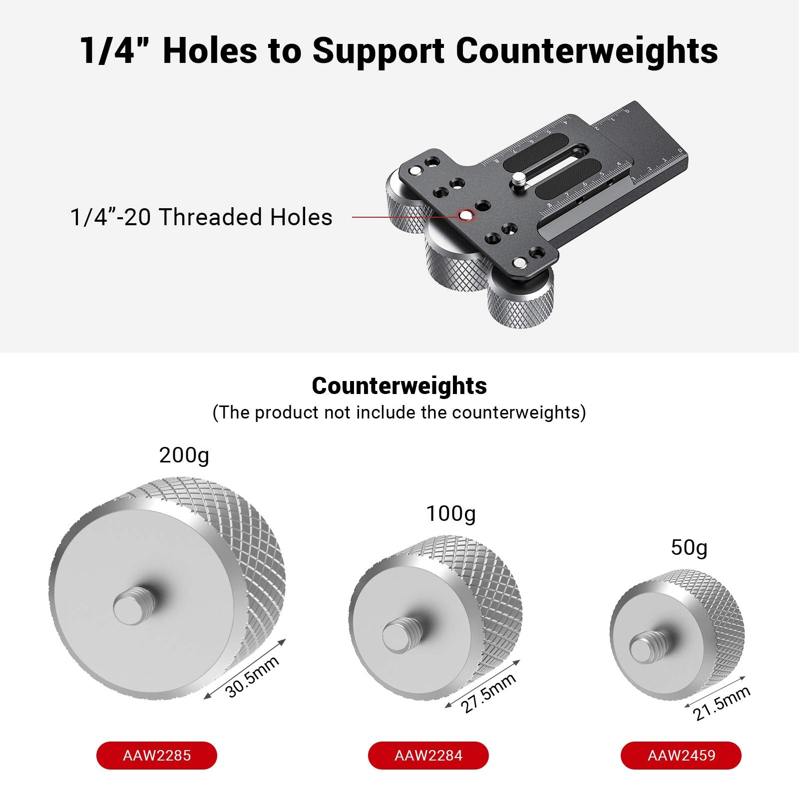 Smallrig Counterweight Mounting Plate For Zhiyun Crane 3 Lab Handheld Stabilizer Bss2402