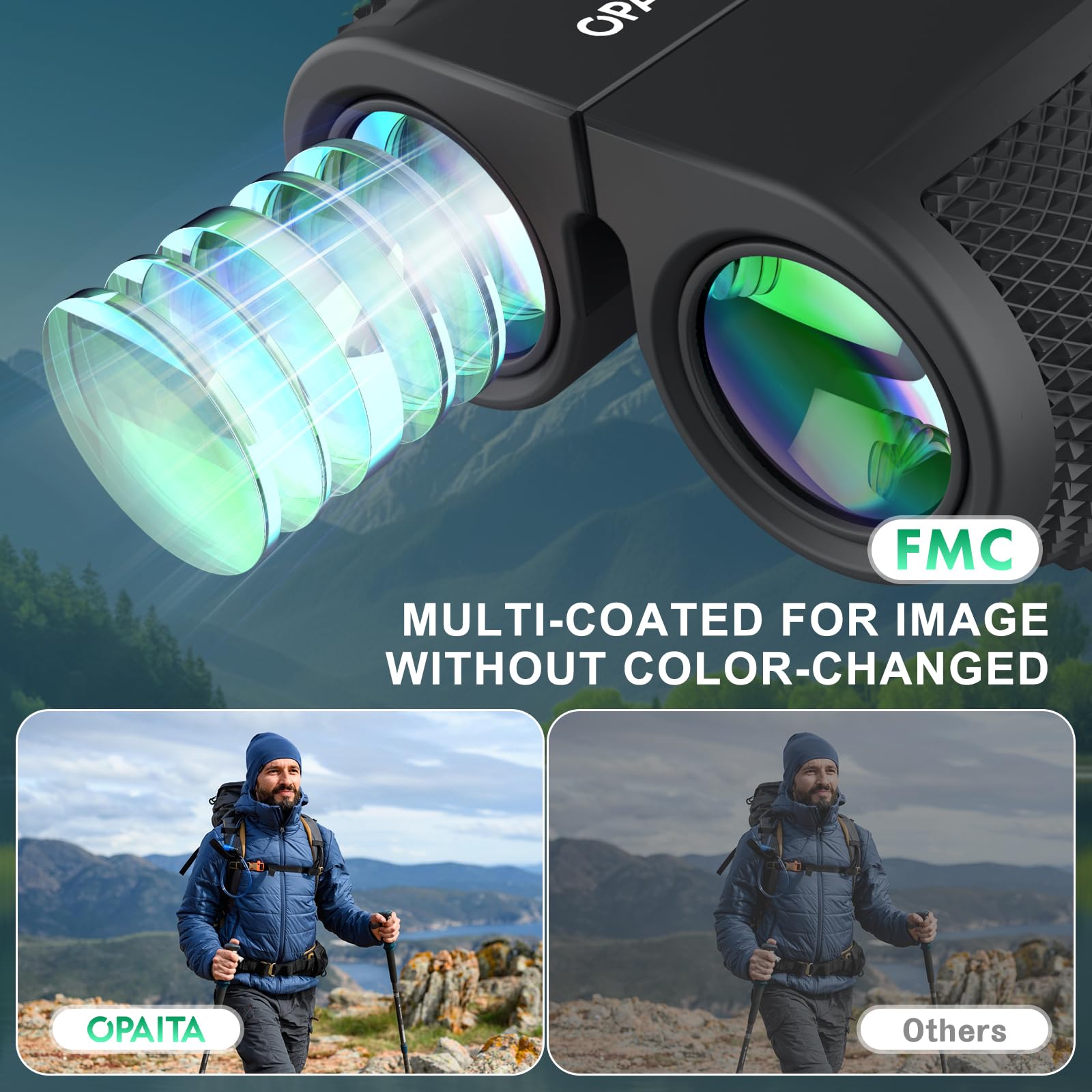 Opaita 12X25 Binoculars Compact For Adults - Lightweight Kids Binoculars - Binoculars With Clear Vision For Bird Watching Travel Wildlife Watching & Outdoor Activities