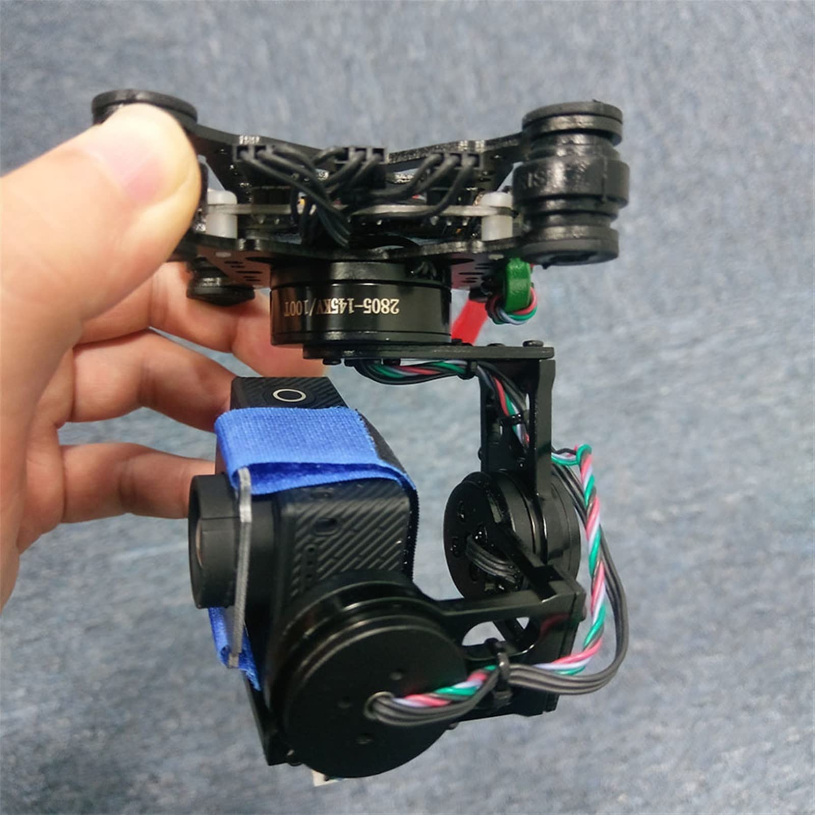 Dkntzo 3-Axis Brushless Gimbal For Storm32 Controller - Lightweight Fpv Gimbal - Plug And Play For Go-Pro Hero 3/4 - Black