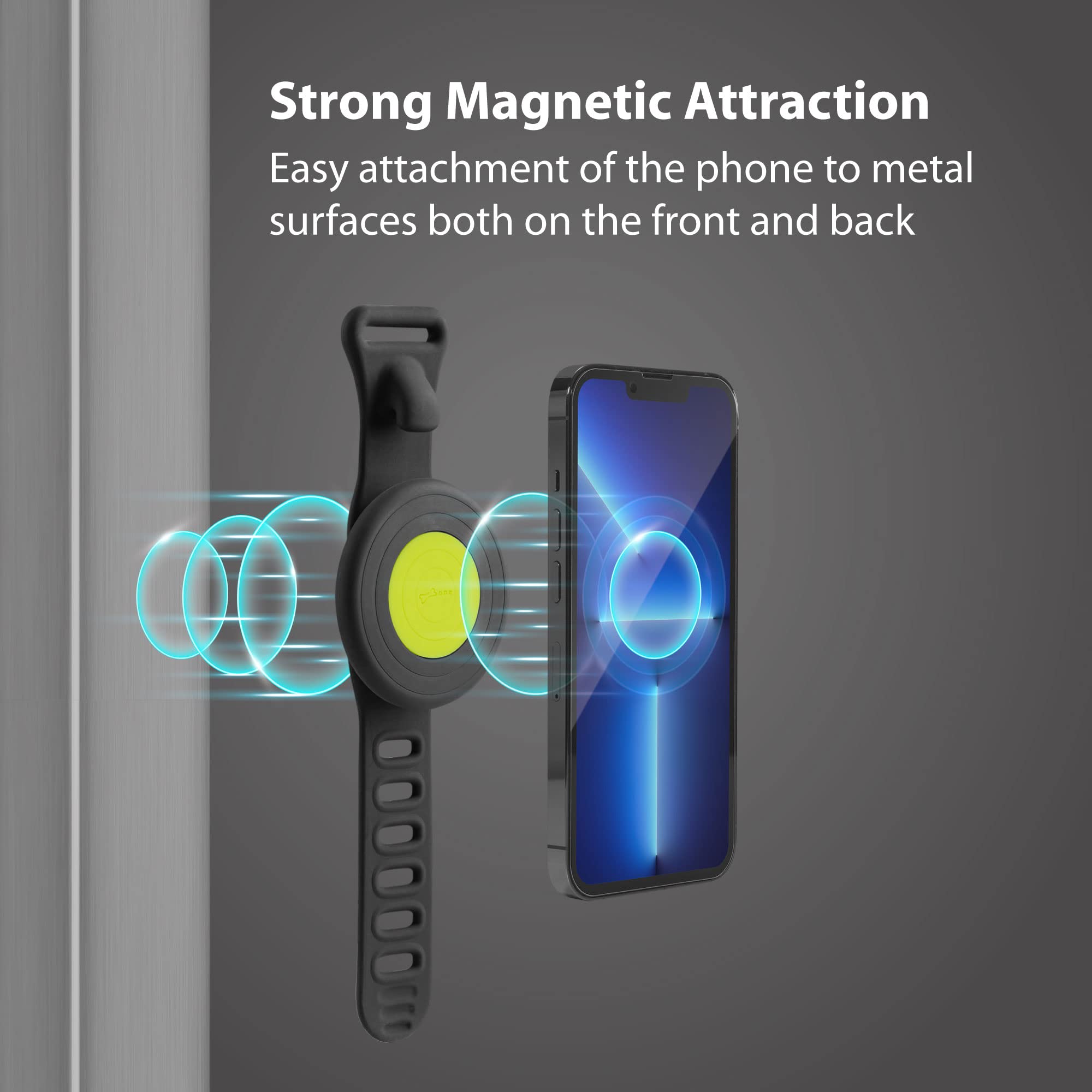 Bone Magnetic Fitness Phone Mount, Magsafe Phone Holder For Workout & Gym, Scratch- Silicone Strap With Anti-Slip Design, Universal Sport Phone Carrier For Most Smartphones (With Magnetic Sticker)
