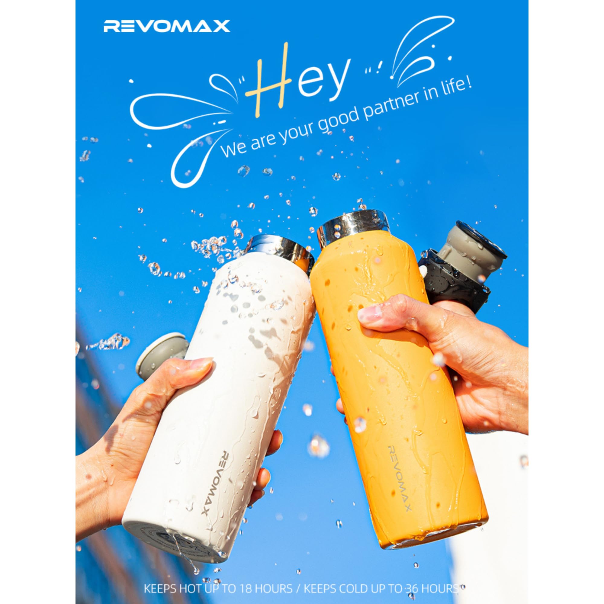 Stainless Steel Vacuum Insulated Water Bottle With Twist- Lid, No-Screw Insulated Tumblers