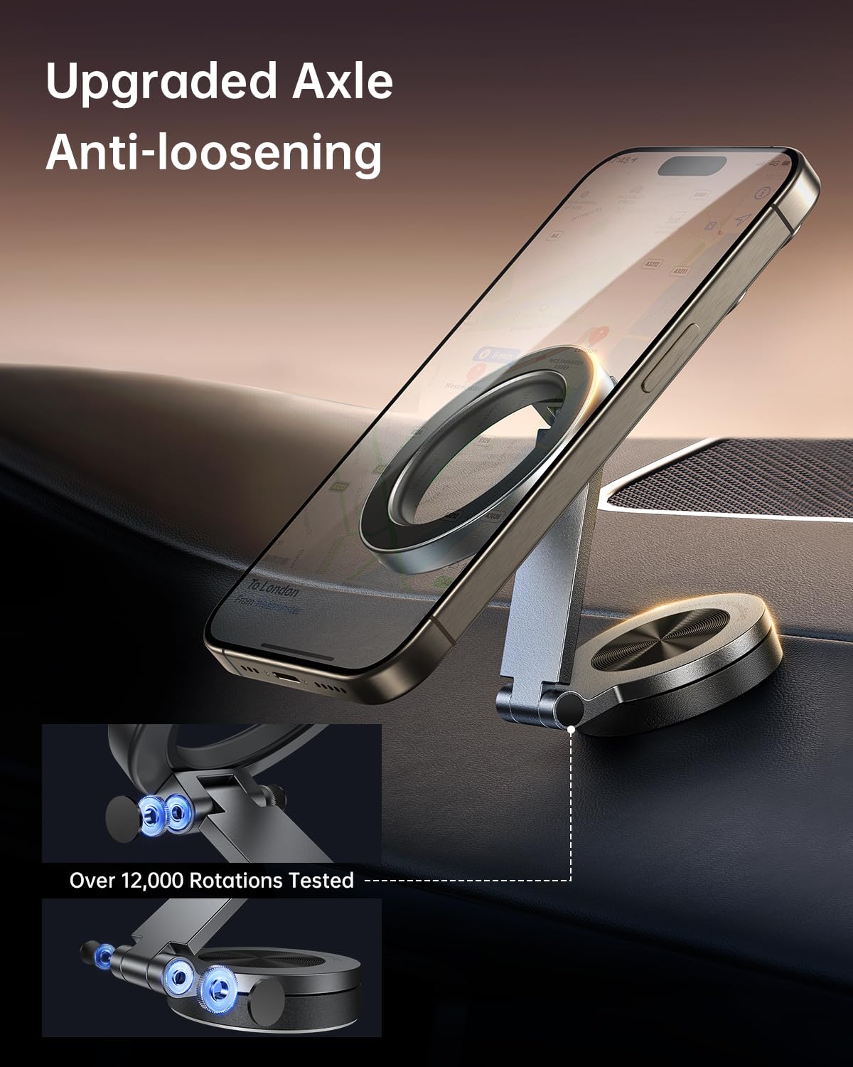 Syncwire For Magsafe Car Mount - [360° Rotation] Magnetic Phone Holder For Car, Adjustable Metal Arm, Ultra Magnet, Car Magnet Phone Mount For Dashboard, Fit For Iphone 16 15 14 13 Pro Max &All Phones