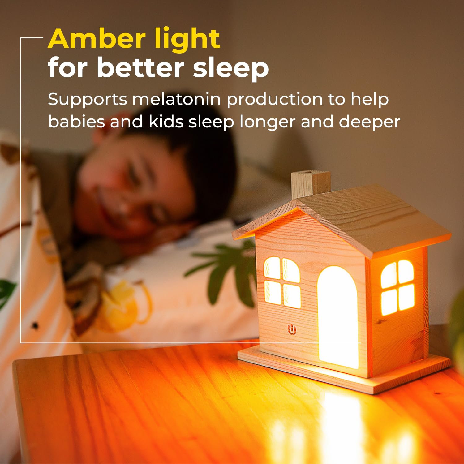 Mama Gaia Eco-Friendly Baby Night Light - Rechargeable & Portable Wooden Lamp, Usb Charging, Cute & Dimmable, Warm Amber Glow, Sleep-Friendly Touch Nursery Light For Kids & Minimalist Baby Room Decor