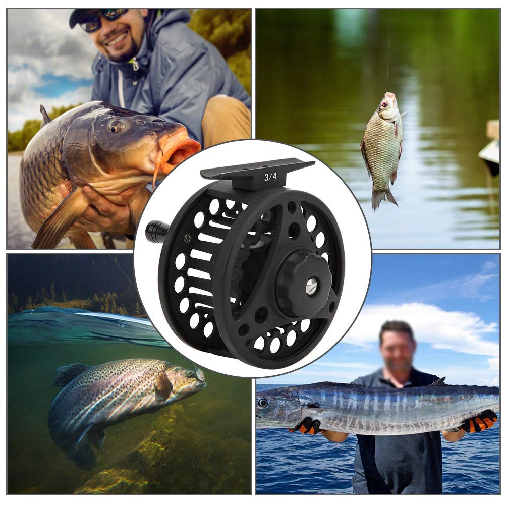 Joyzan Fly Fishing Reel, Metal Fly Reel Ice Spinning Fishing Spool 3/4 Center Drag System Lightweight Multipurpose Wheel Combo Tackle Tool Outdoor Trout Bass Carp Pike Panfish Freshwater Saltwater