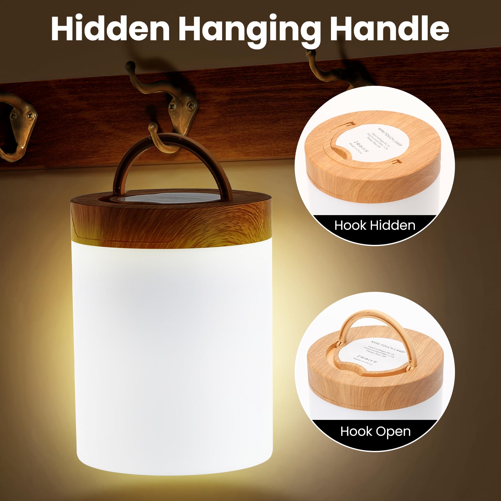 Funteam Night Light - Rechargeable Bedside Touch Lamp With Warm & Color Changing Rgb Light, Touch Color-Changing Ring, Portable For Bedrooms