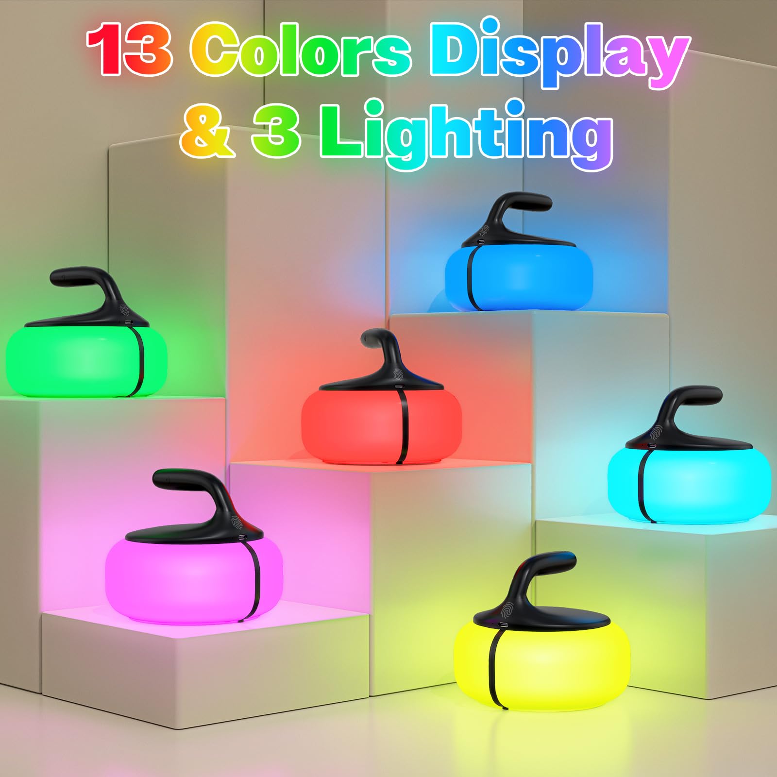 Cozoo Rgb Table Lamp Cordless Rechargeable Portable,Powerful 6000Mah Battery Operated Night Light Dimmable Led Ambient Lighting Bedroom Lamp For Bedside/Livingroom/Patio/Walking/Reading/Kids Bedroom/