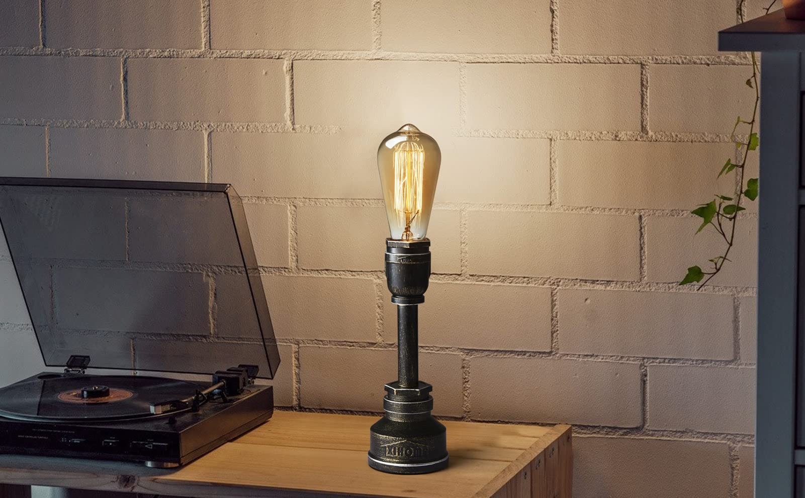 Xihome American Village Style Desk Light Creative Table Lamp Alloy Metal Water Pipe Table Night Lights, Bedside Desk Lamps, Industrial Steampunk Retro Base E26 Holder Fitting Lighting Fixture, No Bulb