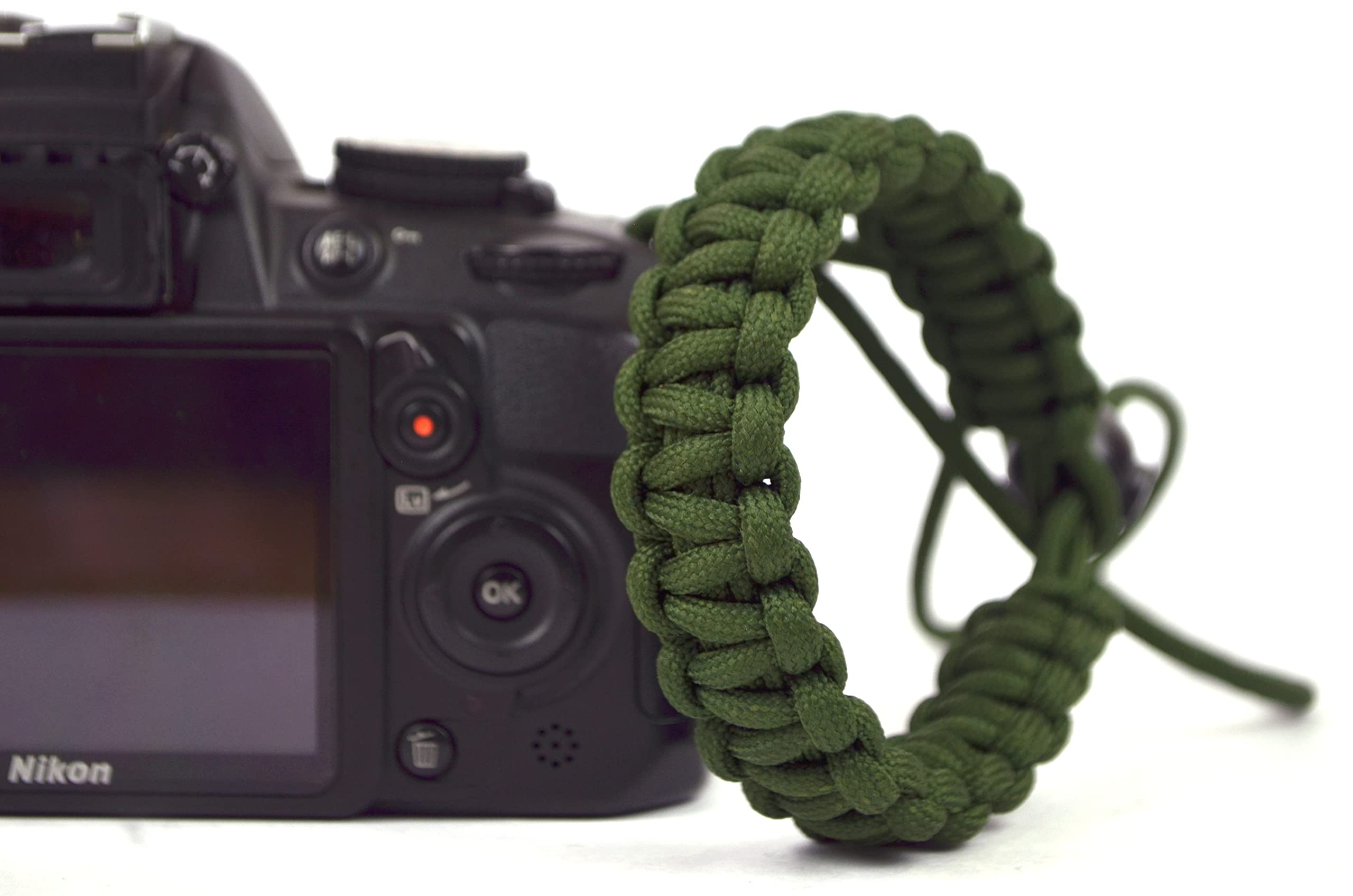 Paracraft Paracord Wrist  Camera Strap For Robust Hand Grip To Hold All Dslr Camera  Heavy Gear  Binocular (Mgreen)