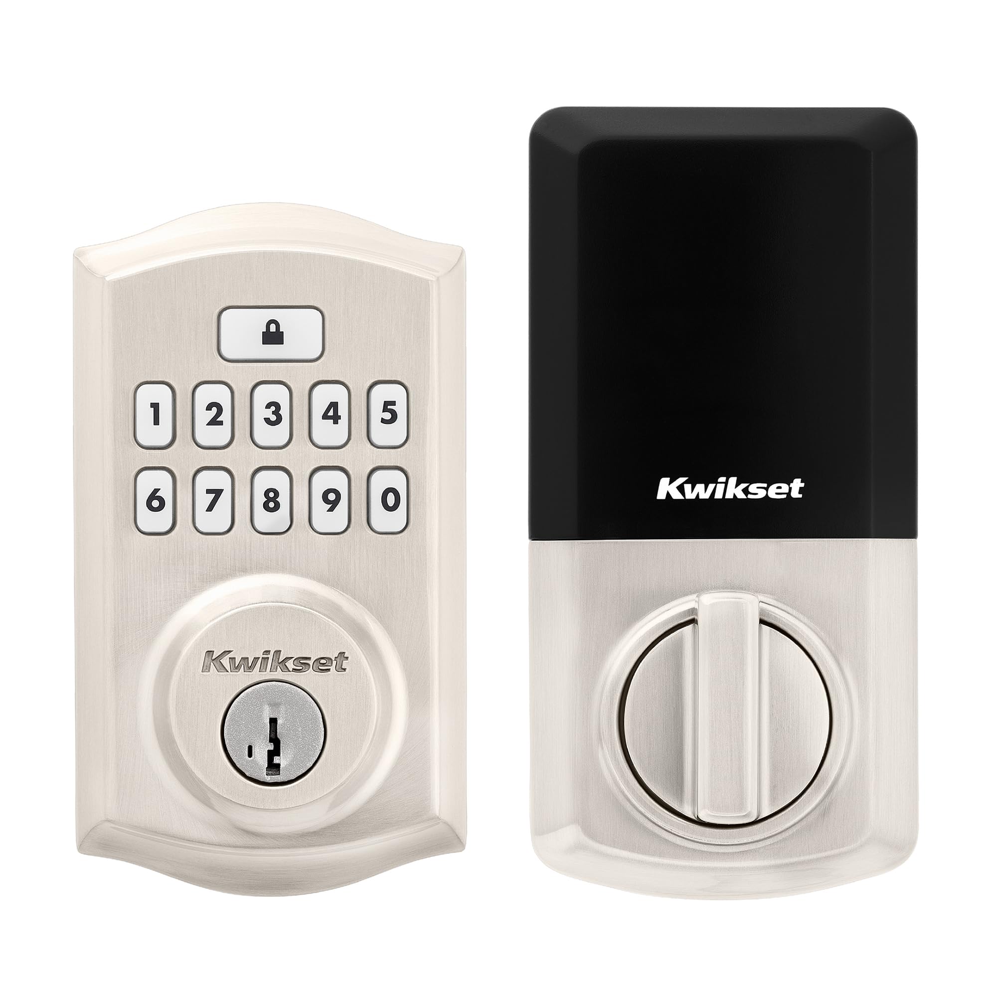Kwikset Smartcode 260 Keyless Entry Electronic Keypad Deadbolt Door Lock With Auto-Lock, Custom User Codes, Advanced Security In Satin Nickel Traditional