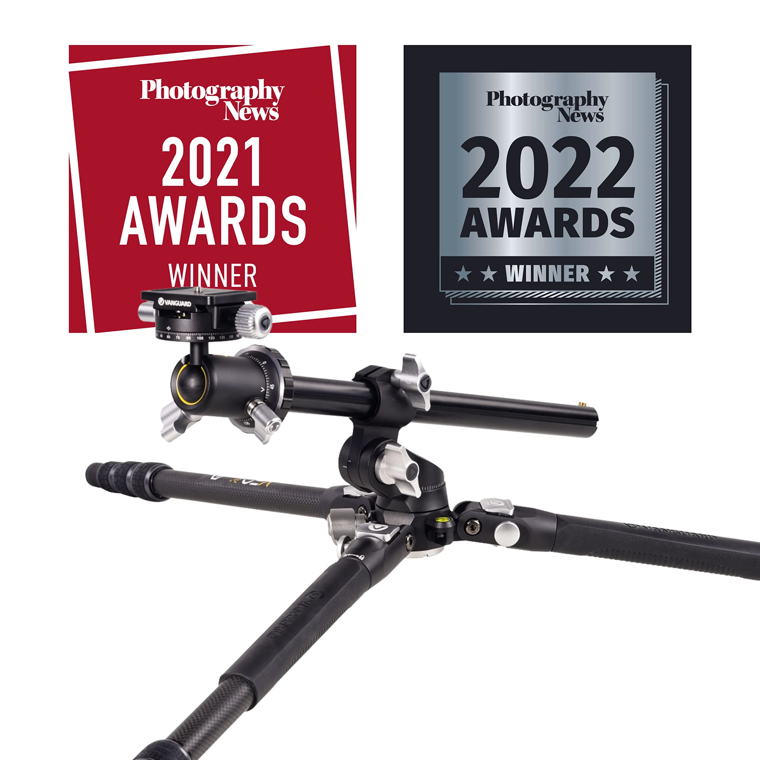 Vanguard Veo3T+264Cb Carbon Fiber Travel Tripod With Ball Head And Multi-Angle Center Column For Overhead Shots