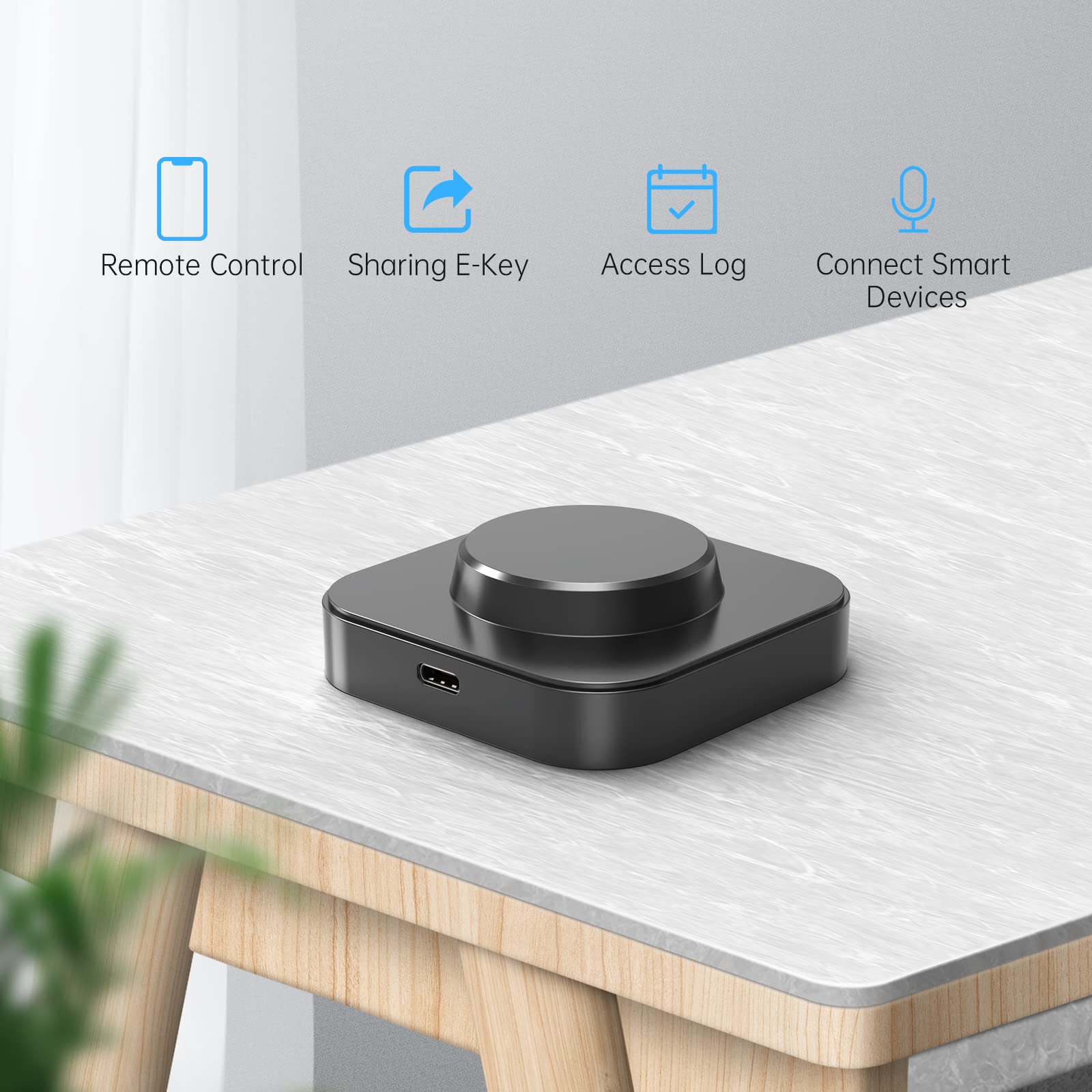 Smonet Smart Lock Wi-Fi Gateway, G2 Gateway Wi-Fi Bridge Remote Control, Smart Hub Compatible With Alexa, Google Home Voice Control For Homes And Hotel