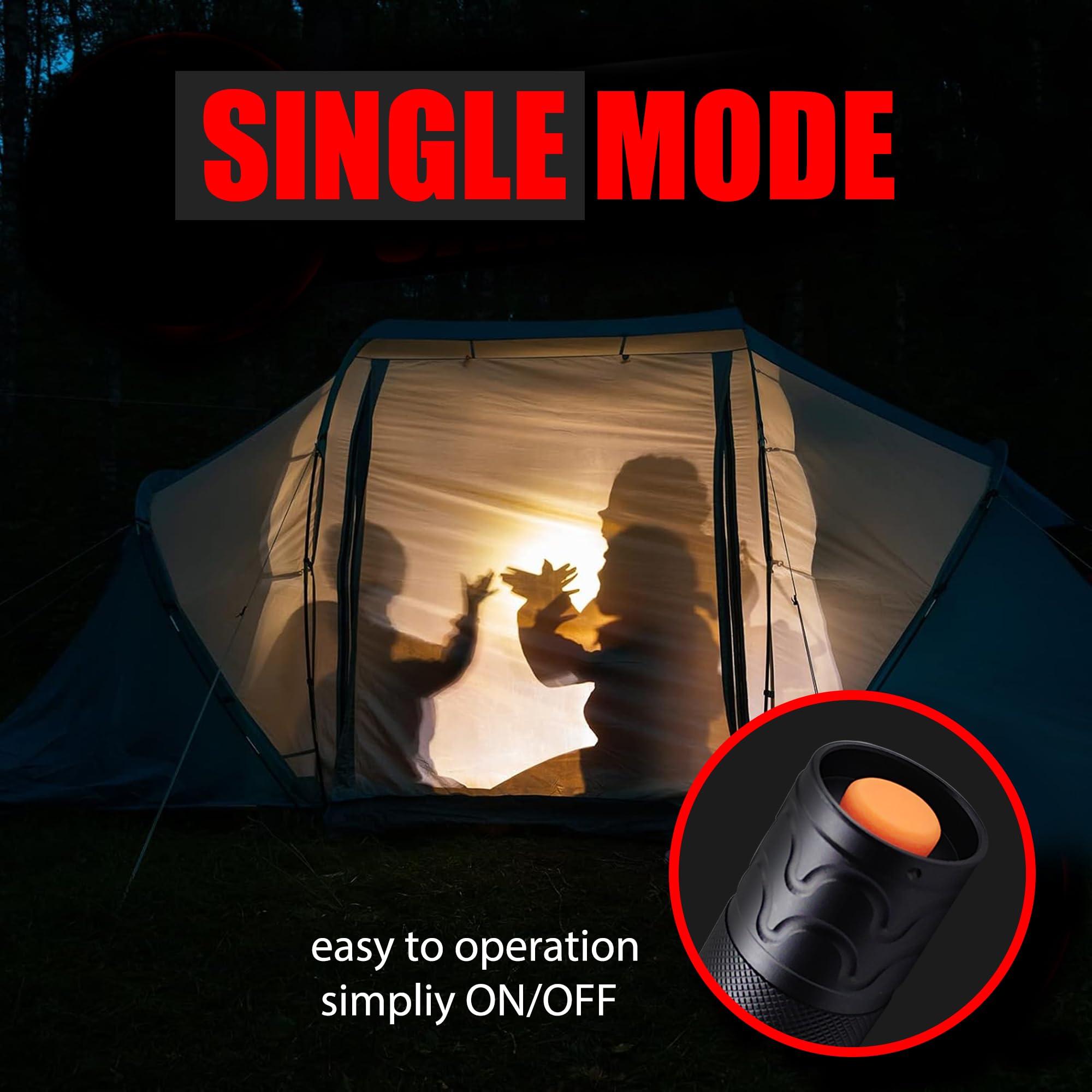 Decaker Tactical Flashlight 3000 Lumens - Zoomable, Waterproof, Single Mode Led Flashlights For Camping, Hiking, Emergency,2-Pack