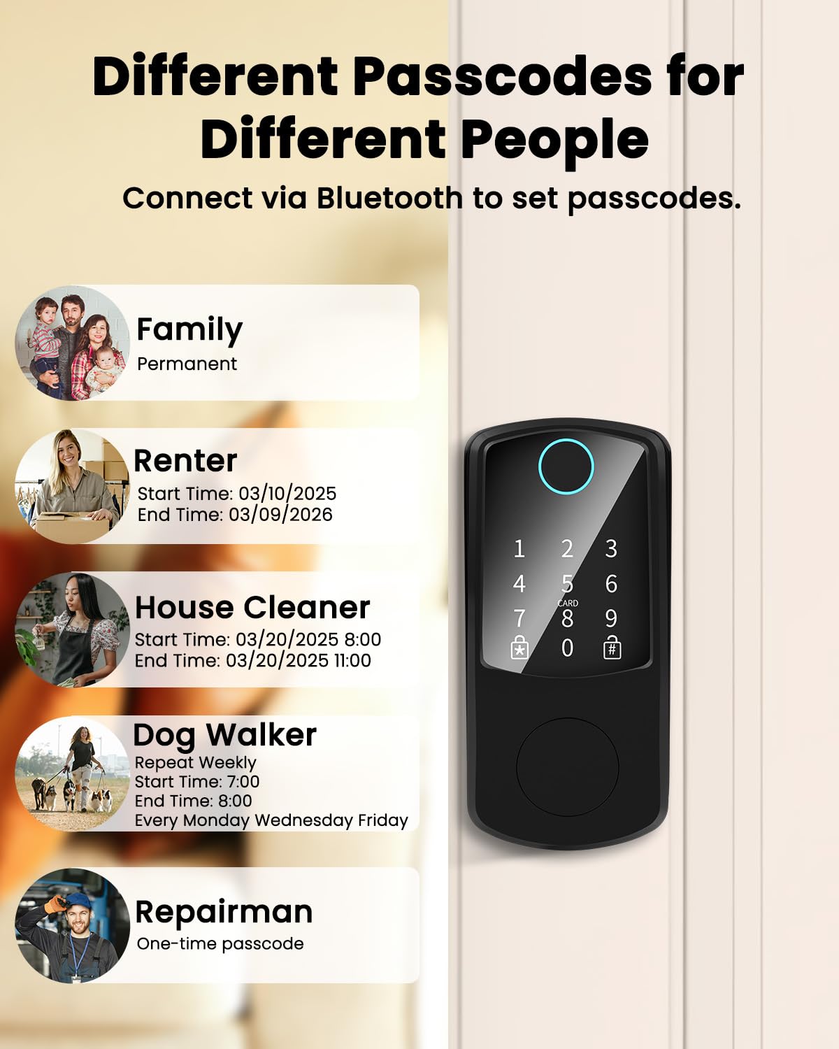 Bextgoo Smart Locks For Front Door, Keyless Entry Fingerprint Door Lock, Electronic Keypad Deadbolt With App Control Deadbolt, Passcode For Home Security