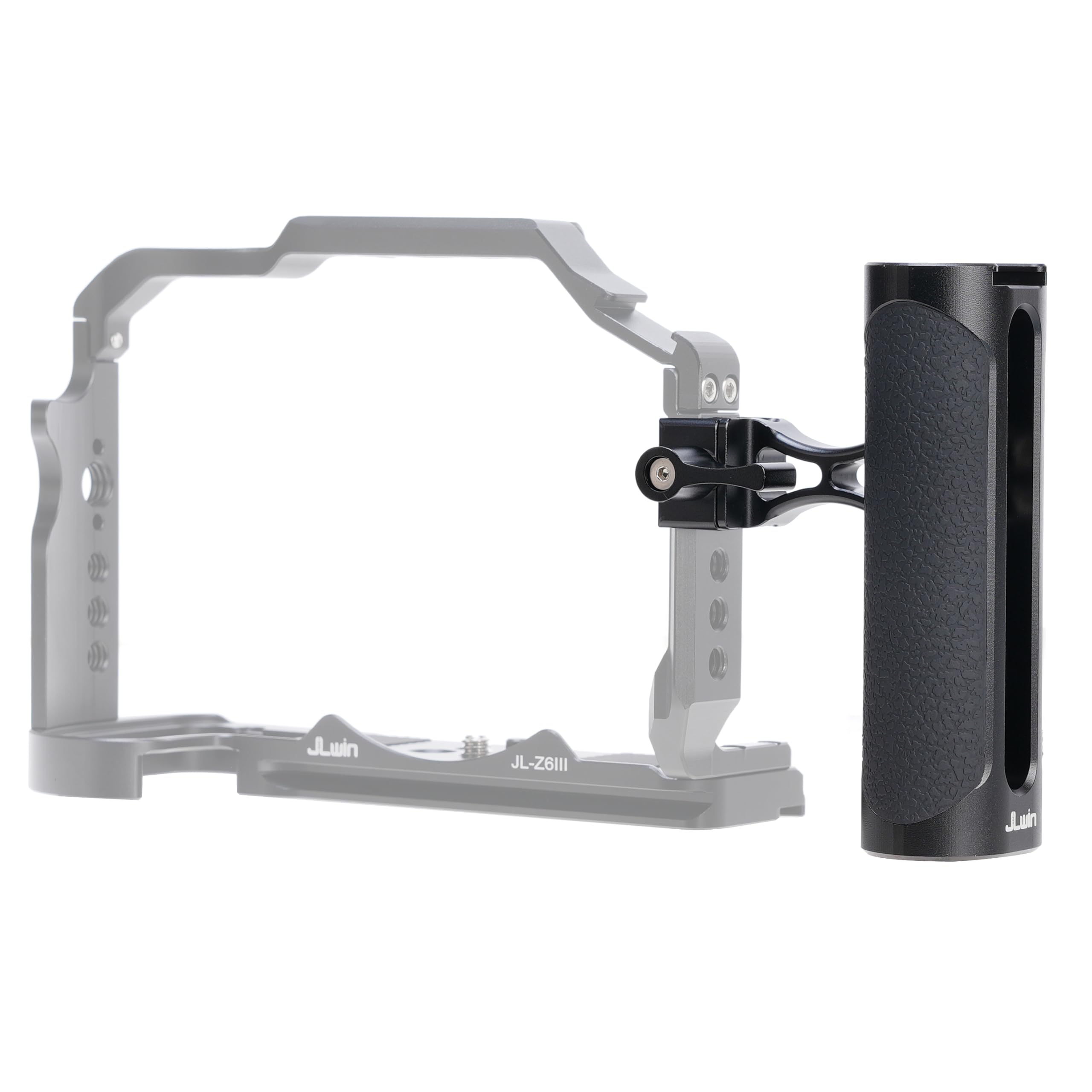 Focusfoto Nato Clamp Side Handle Grip, Left Or Right Handgrip With 1/4"-20 Screw & Cold Shoe Mount Universal For Nato Rail Camera Cage Led Light Microphone Video Stabilizer Rig (Height Adjustable)