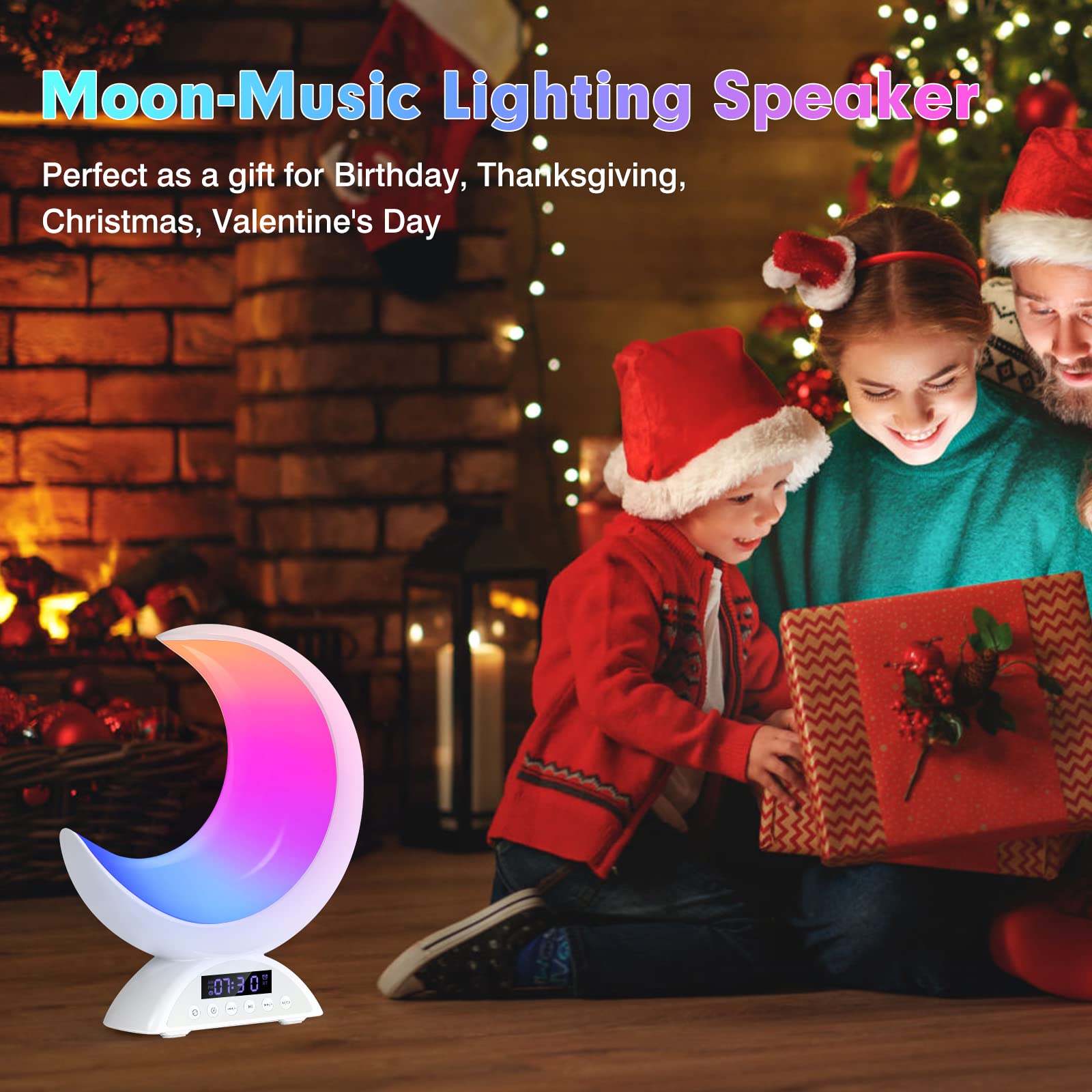 Brnewo Touch Moon Table Lamp With Time Alarm Clock, Rgb Adjustable Light With Bluetooth, With Scene Mode And Music Mode, Warm White Led Moon Light, Suitable For Home Decoration, Bedroom Living Room Desk.