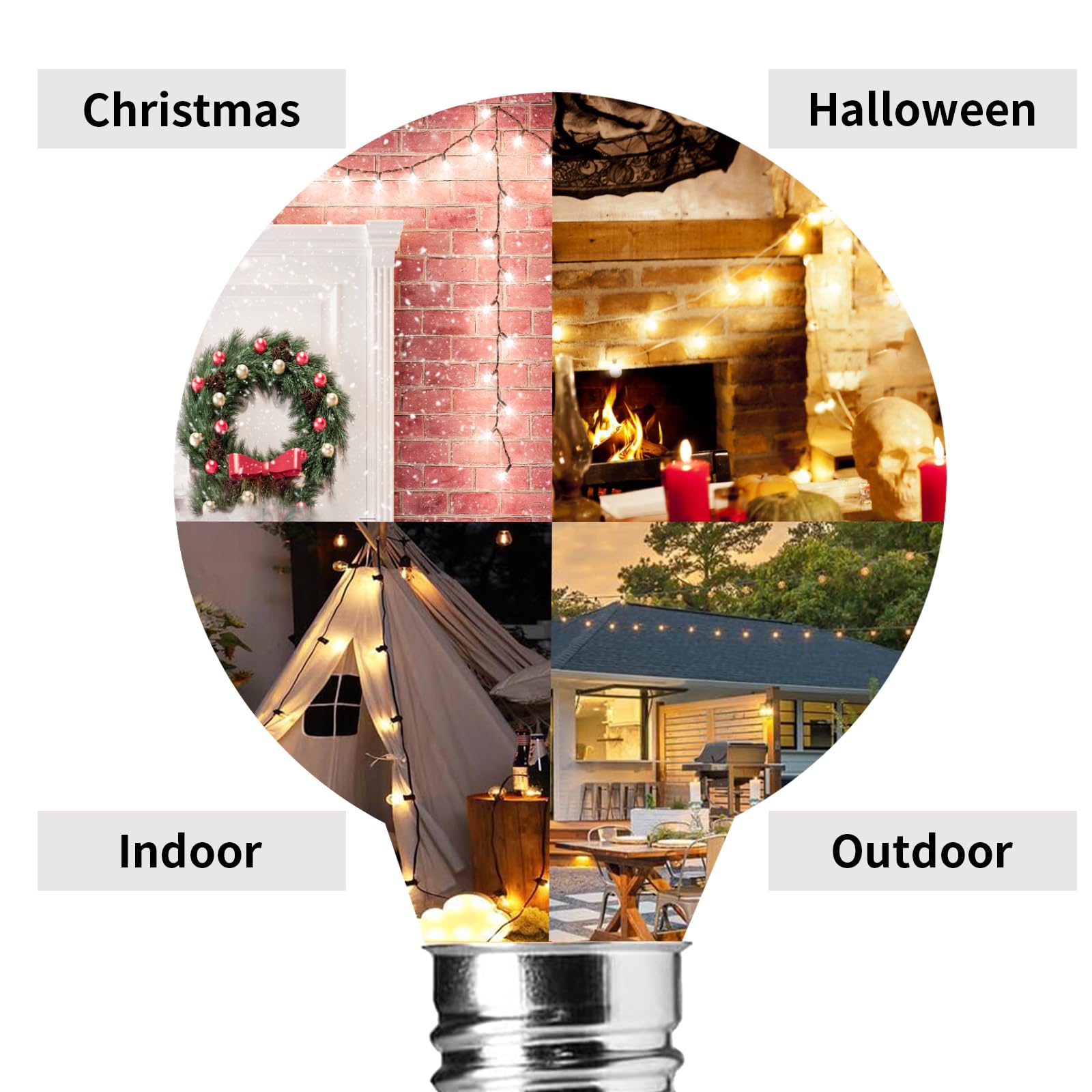 Chyparty G40 Led Replacement Light Bulbs, Clear Shatterproof Globe G40 Bulbs For Outdoor String Lights, Patio, Garden, Party, Wedding Decor- Dimmable