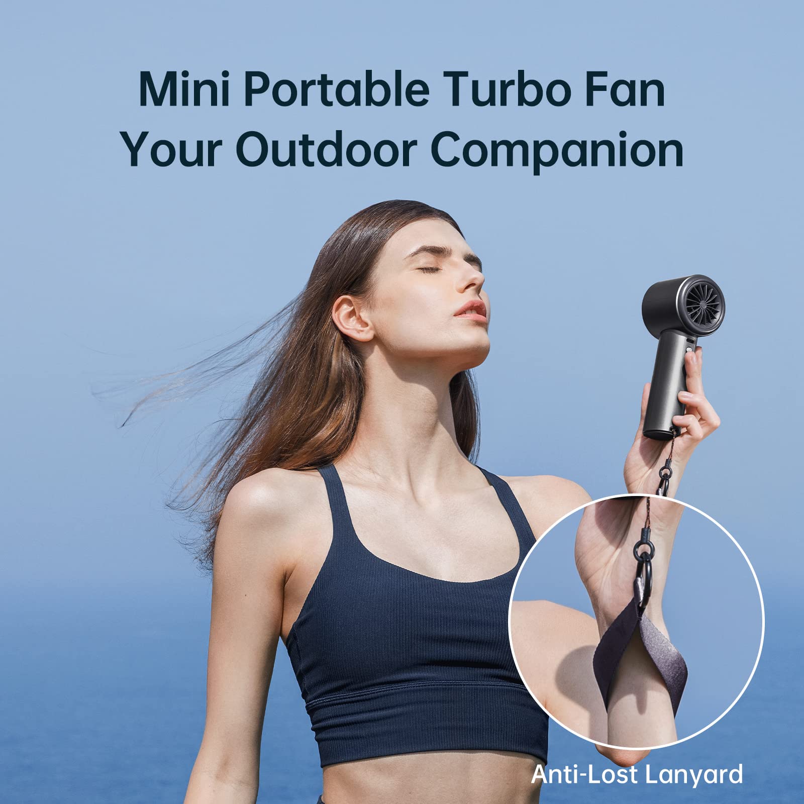 Jisulife Portable Handheld Fan,Speed(1-100) Adjustable Turbo Mini Fan,5000Mah Battery Rechargeable