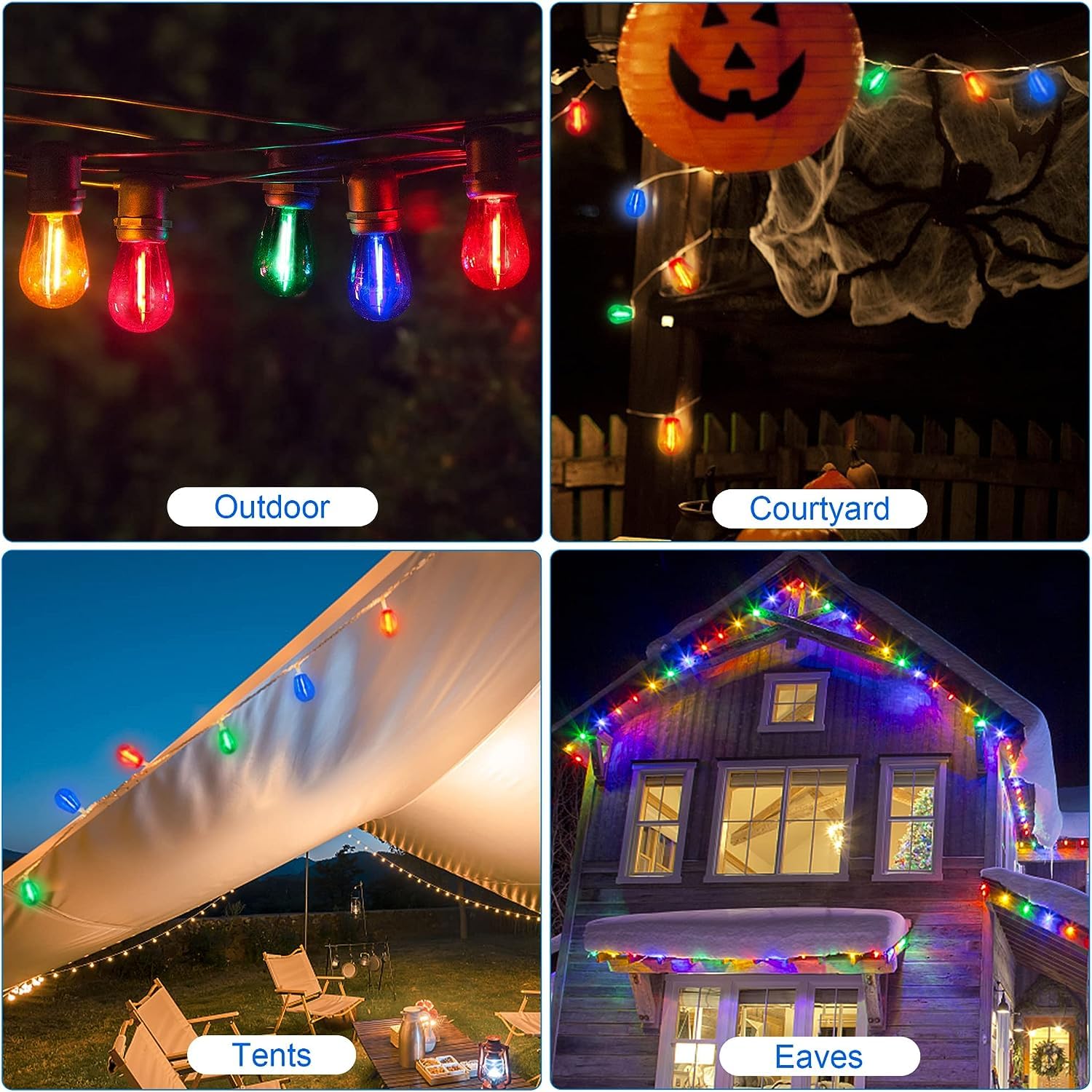 Minsily Sxminer 15 Pack S14 Led Bulbs Red 1W Led Replacement Bulbs For Outdoor String Light Bulbs E26 Base Edison Bulb Plastic Led Decorative Bulbs For Outdoor String Lights Home Patio Christmas Decor(Red)